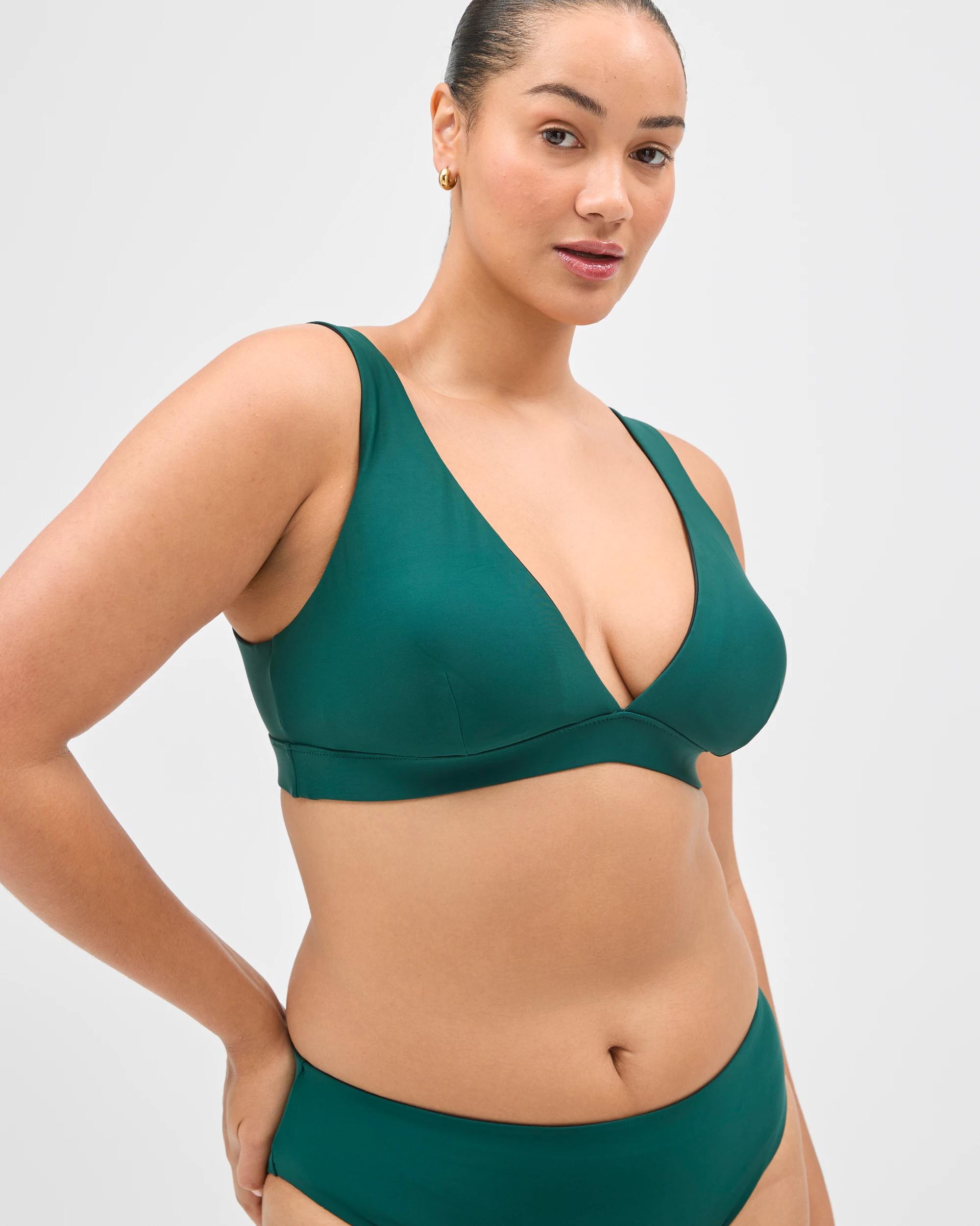 9 Target Woman Resort Reversible V-Neck Matte Micro Swim Bikini Top BLACK/DEEP FOREST, 9 of 9