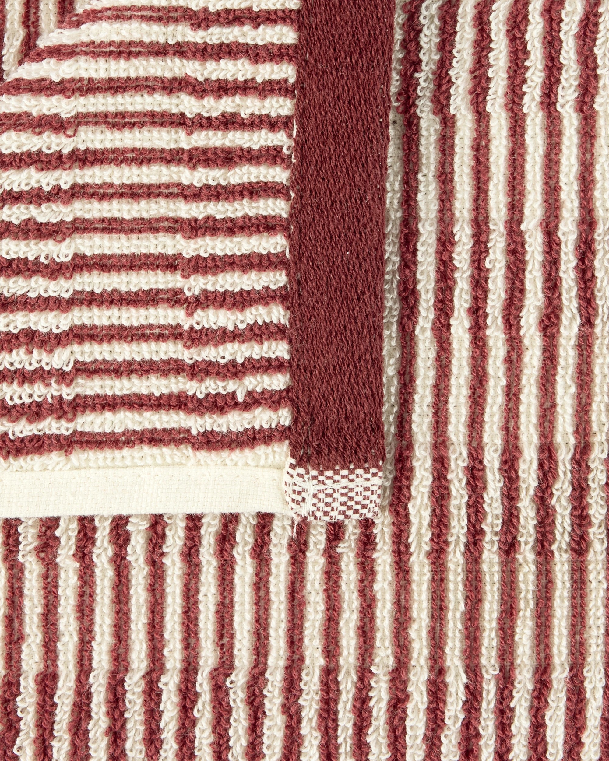 2 Micro Stripe Cotton Hand Towel - Port, 2 of 5