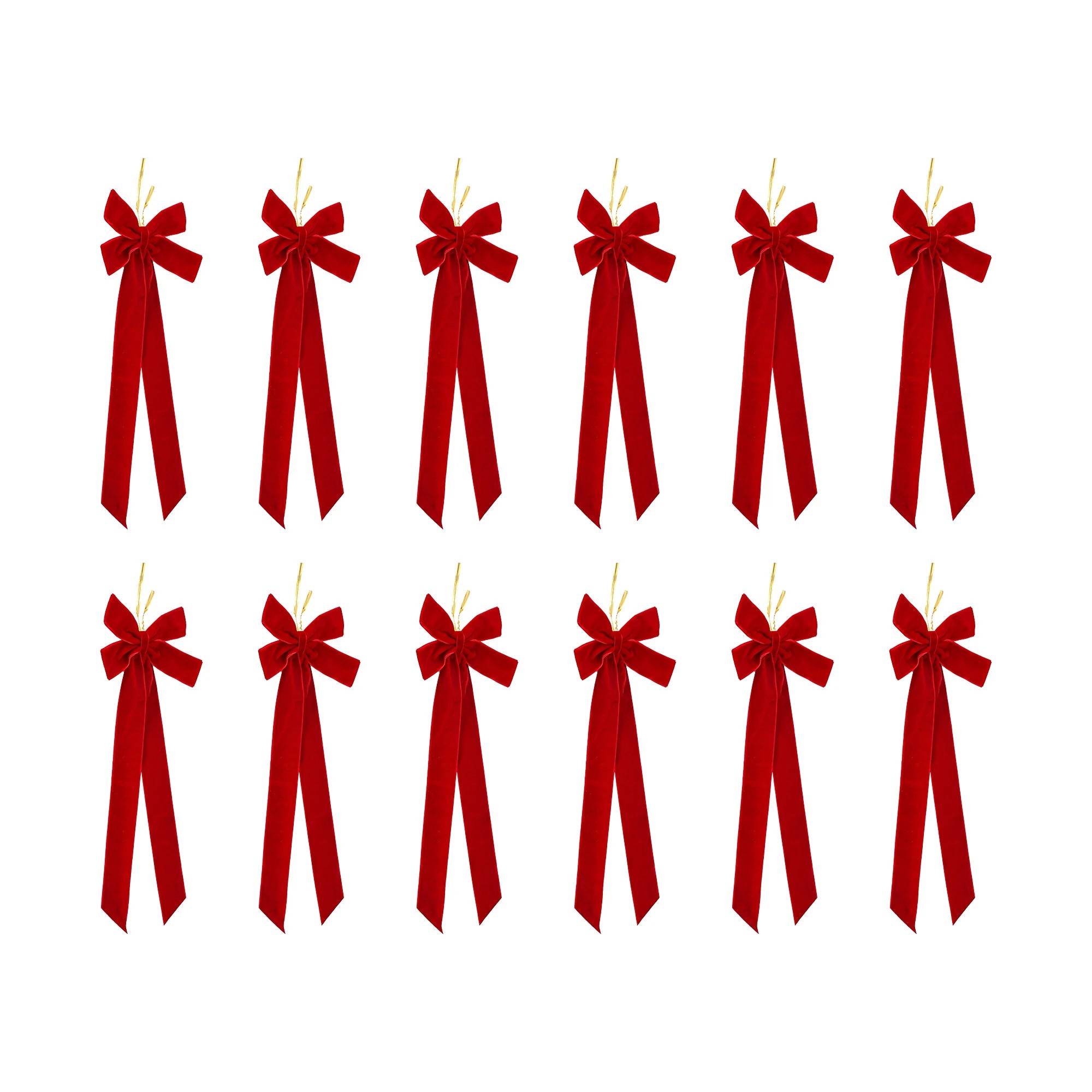 3 Jingle Jollys 12Pcs Christmas Bows Tree Decorations Xmas Decor - Red, 3 of 9