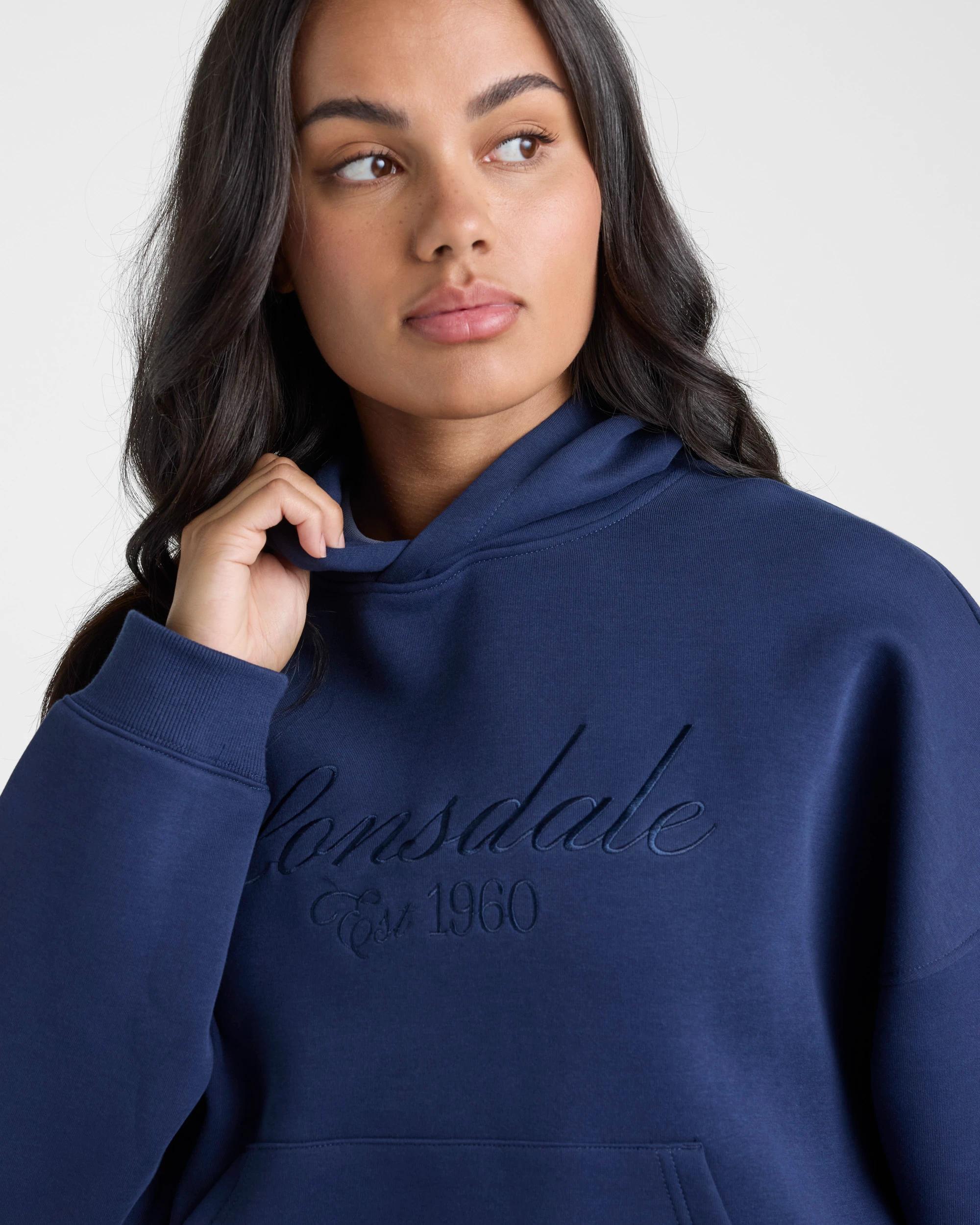 3 Lonsdale London Boxy Hoodie NAVY, 3 of 5