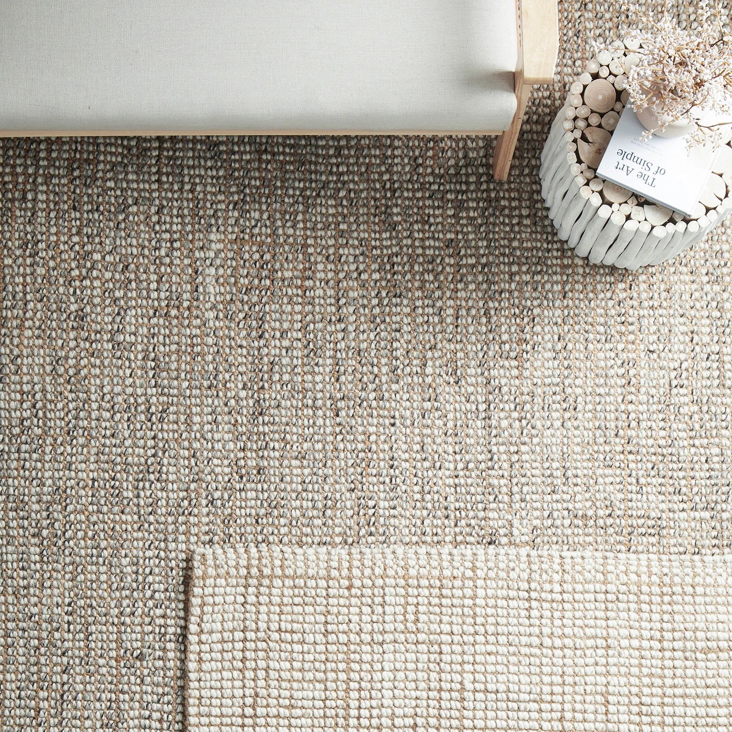 9 Common Ground Rugs Huxen 280x190cm - Large Hand Loomed Wool & Jute Floor Rug - Natural - Grey, 9 of 9