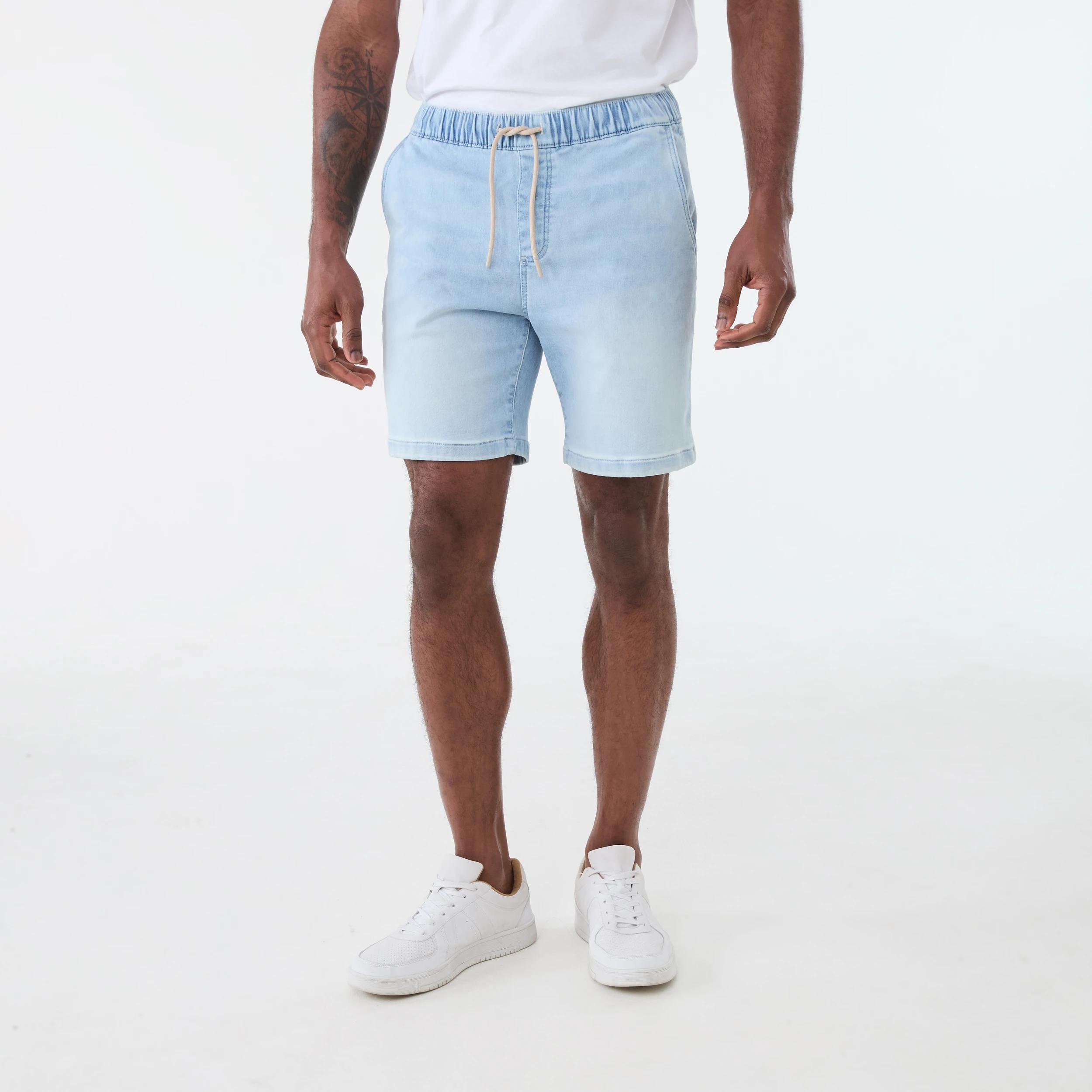 6 Denim Jogger Shorts Bleach Blu, 6 of 6