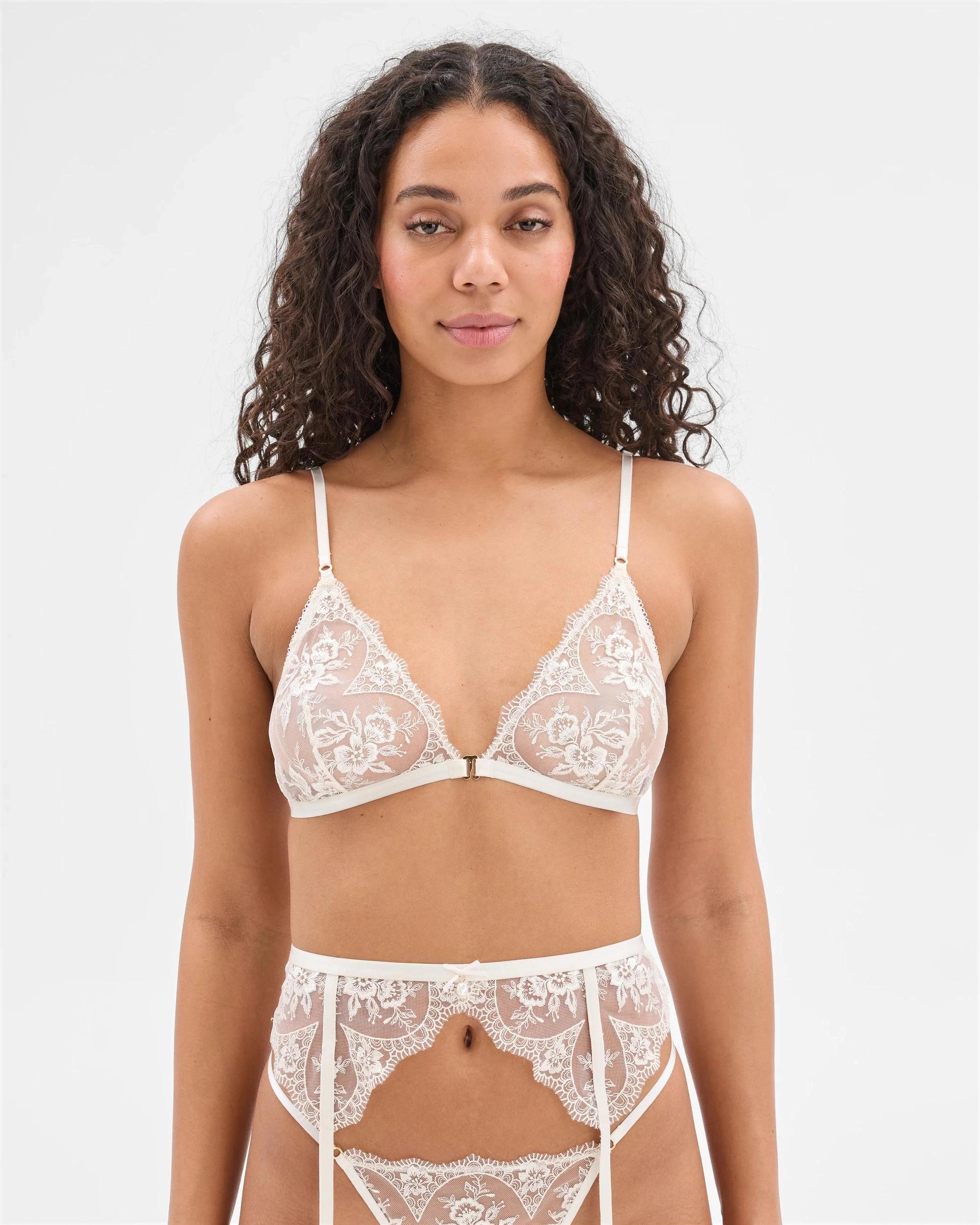 2 Target Woman Womens Dove Embroidered Lace Bralette GARDENIA, 2 of 4