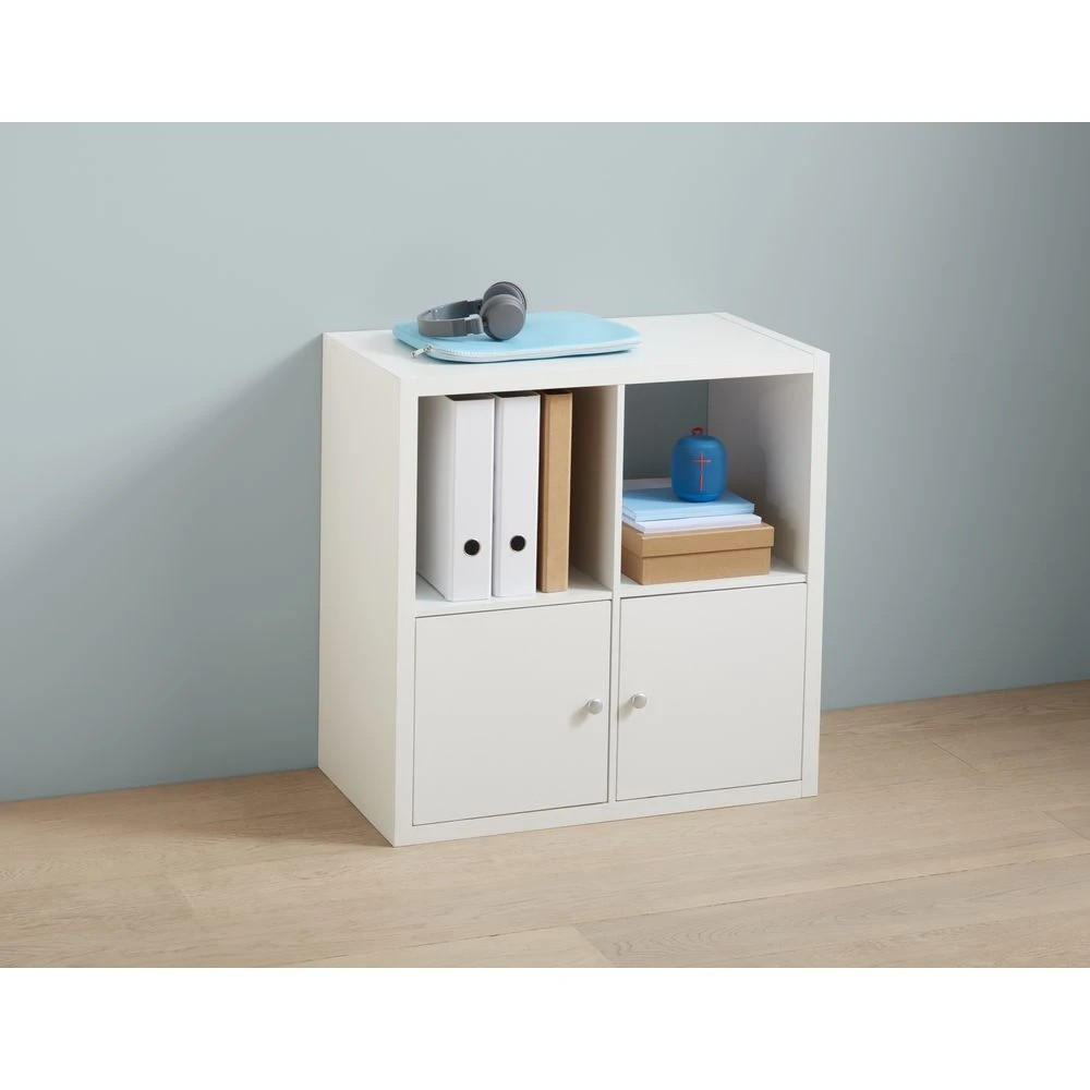 9 Horsen 4 Cube Bookcase White Shelves Home Office Storage, 9 of 9