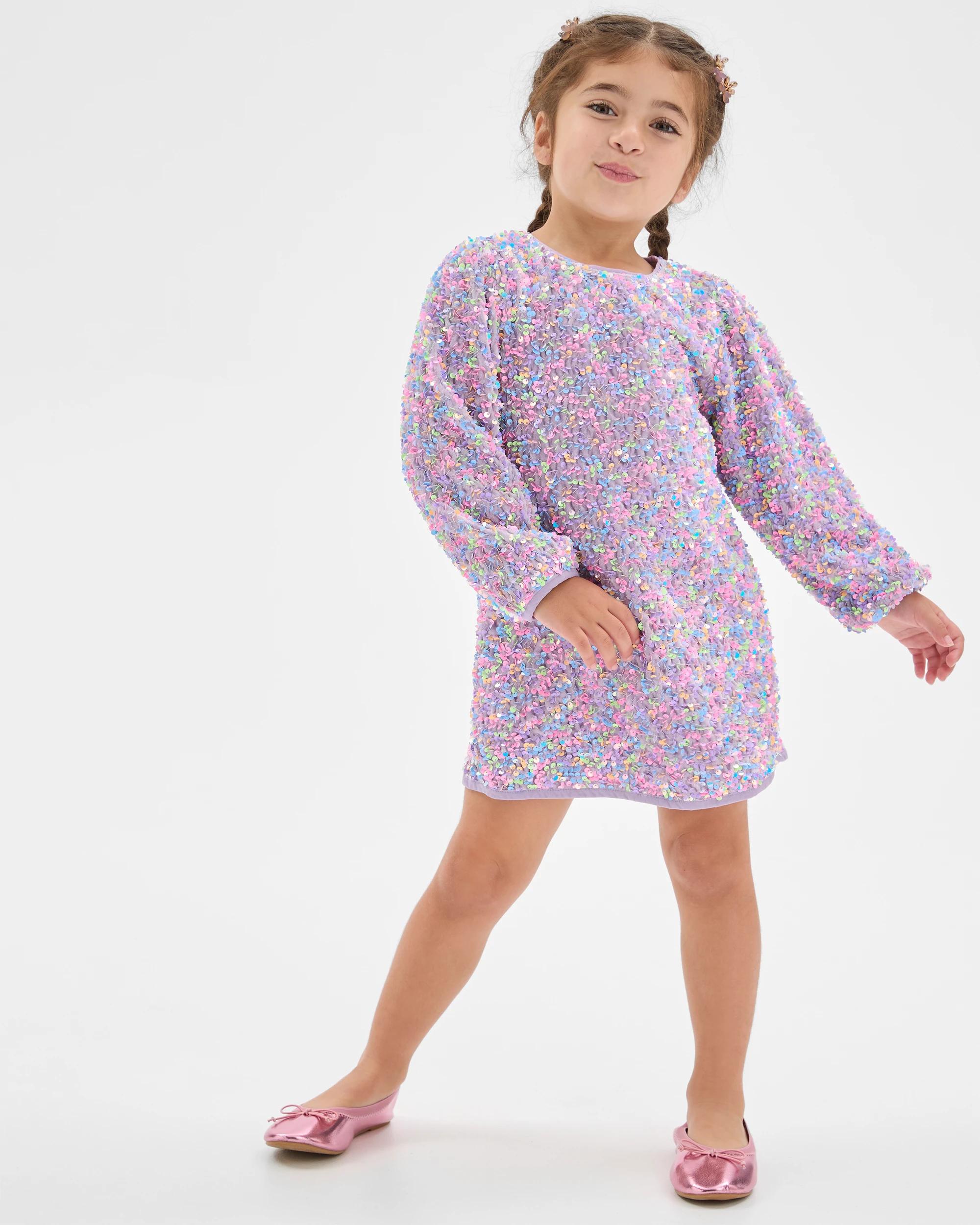2 Target Kids Sequin Occasion Dress RAINBOW, 2 of 6