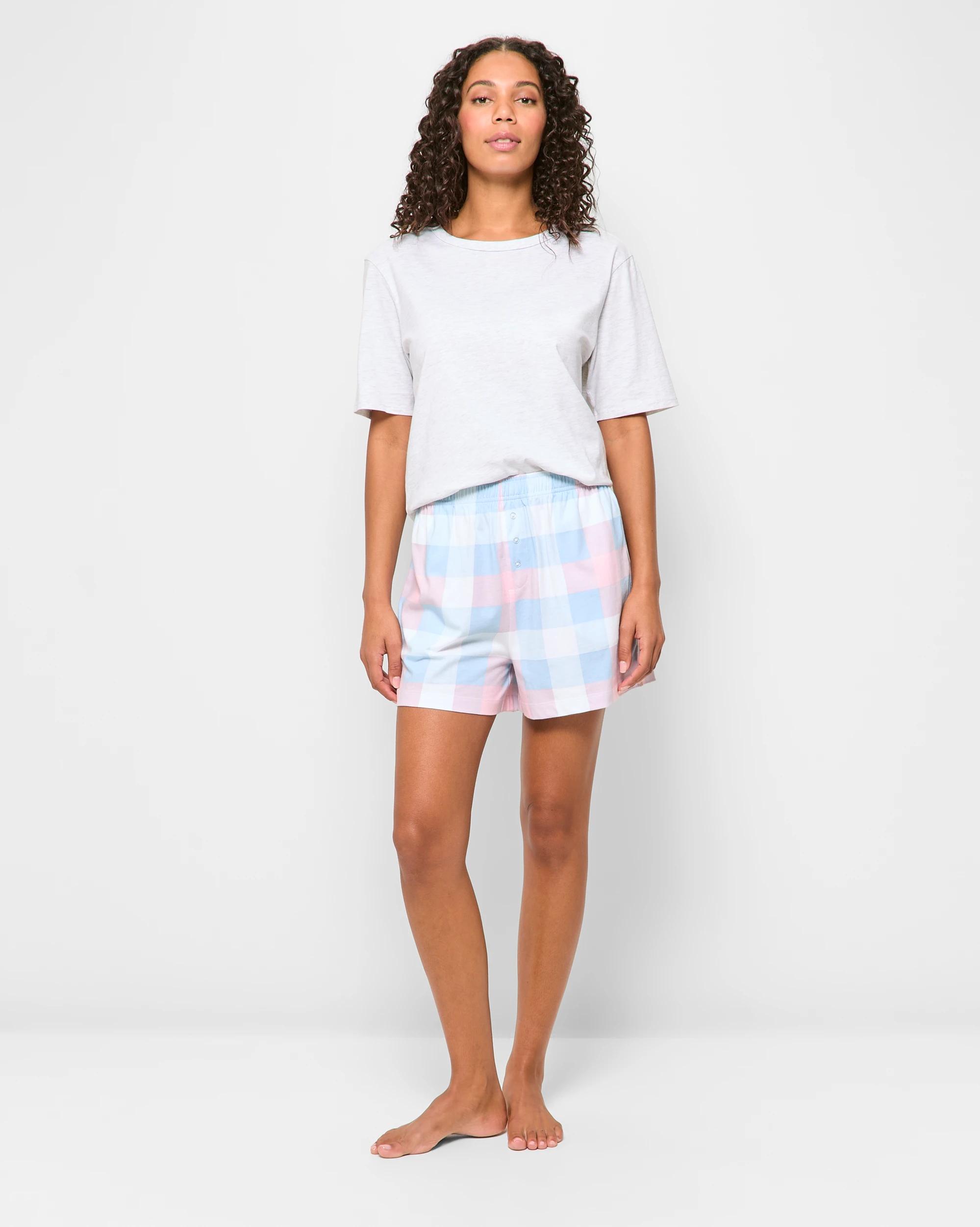 2 Target Australian Cotton Jersey Sleep Boxer Shorts BLOOM CHECK, 2 of 5