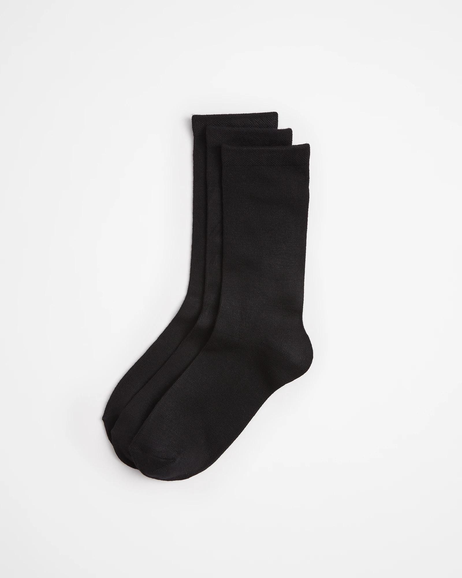 1 Target Woman 3 Pack Bamboo Crew Socks BLACK, 1 of 6
