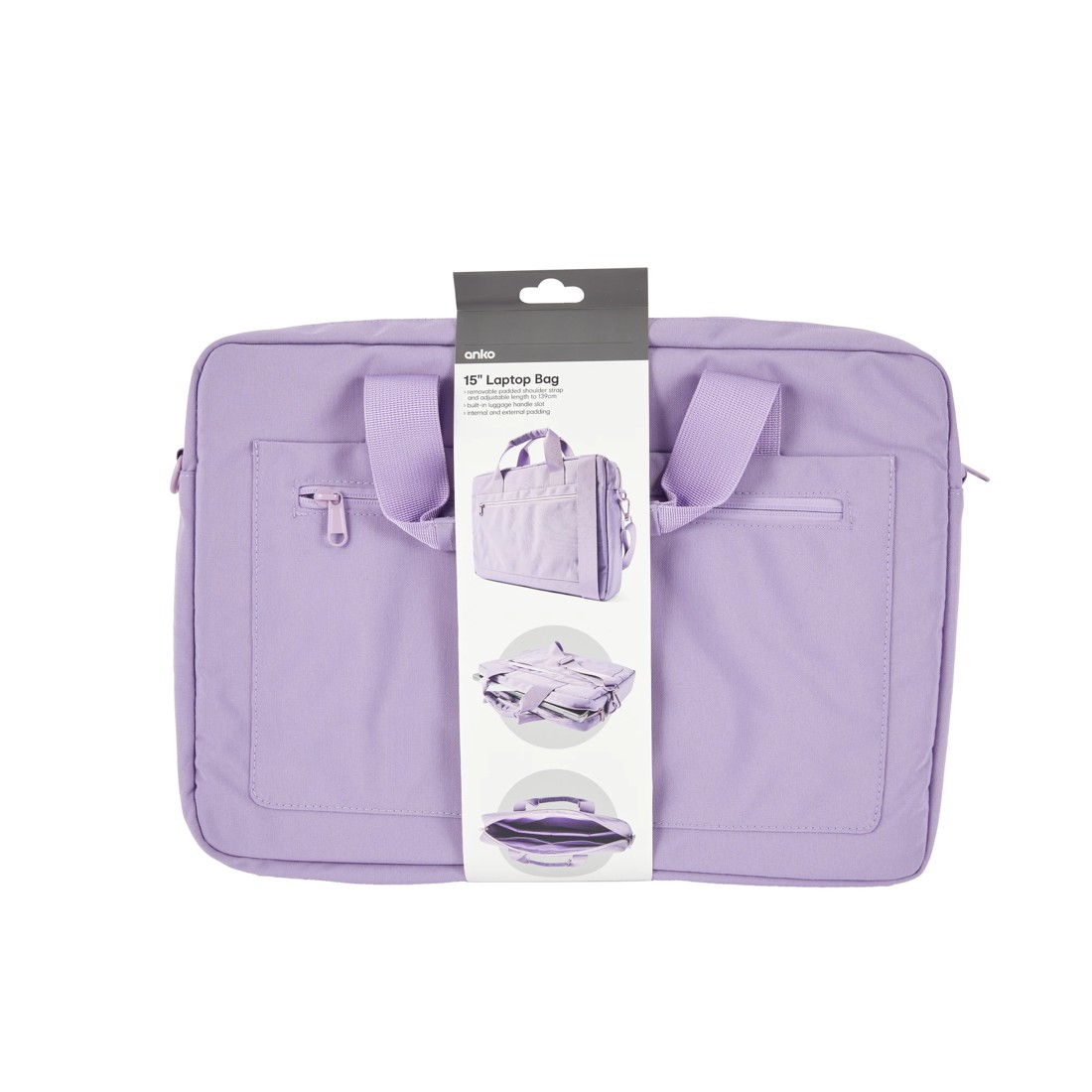 9 15in. Laptop Bag - Lavender, 9 of 9