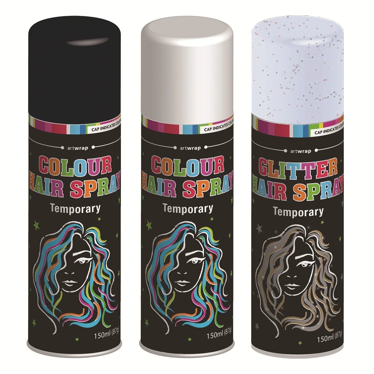 1 Halloween Temporary Hairspray Colour 150ml - Assorted, 1 of 4