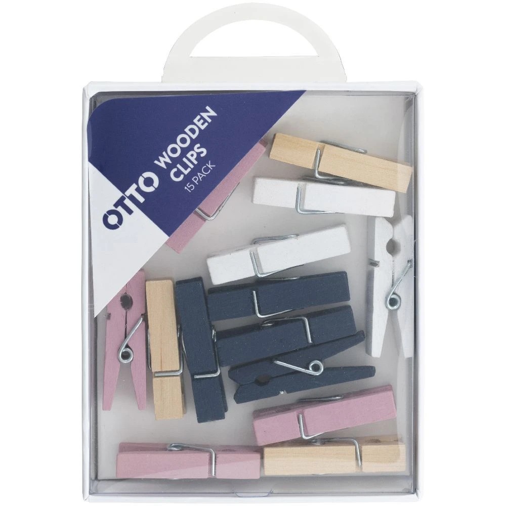 2 Otto Mini Wooden Clips Assorted 15 Pack, 2 of 2