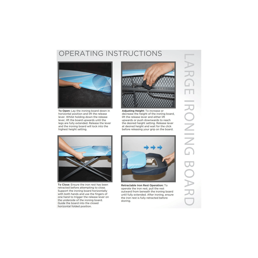 4 Westinghouse 47in Foldable/portable Ironing Board W Cover/iron Rest For Clothes
 - White, 4 of 4