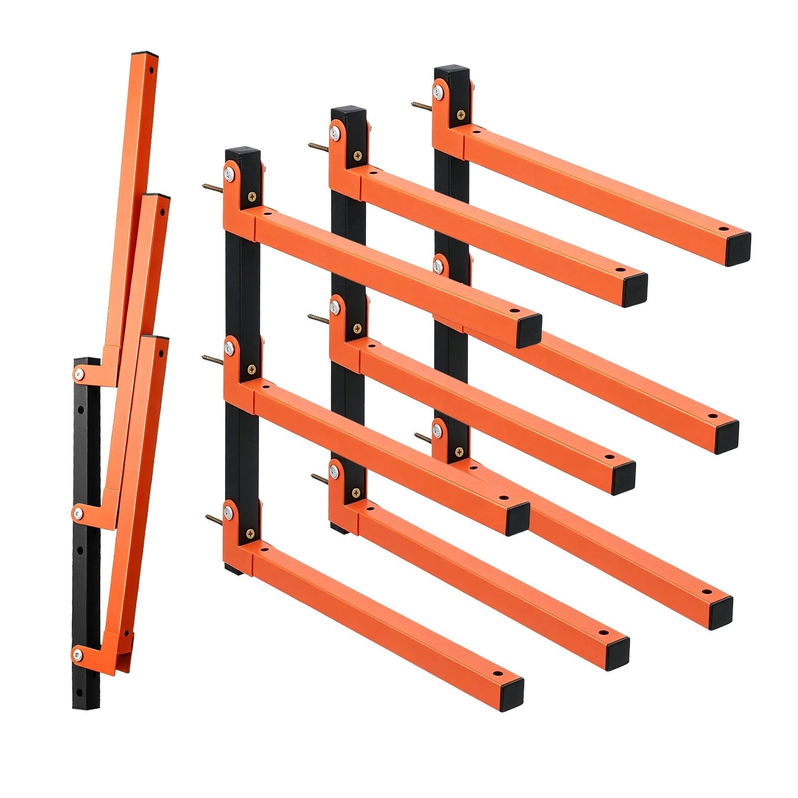 Ausway 4 Pack Wall Mounted Lumber Storage Rack Wood Organiser with 3 ...