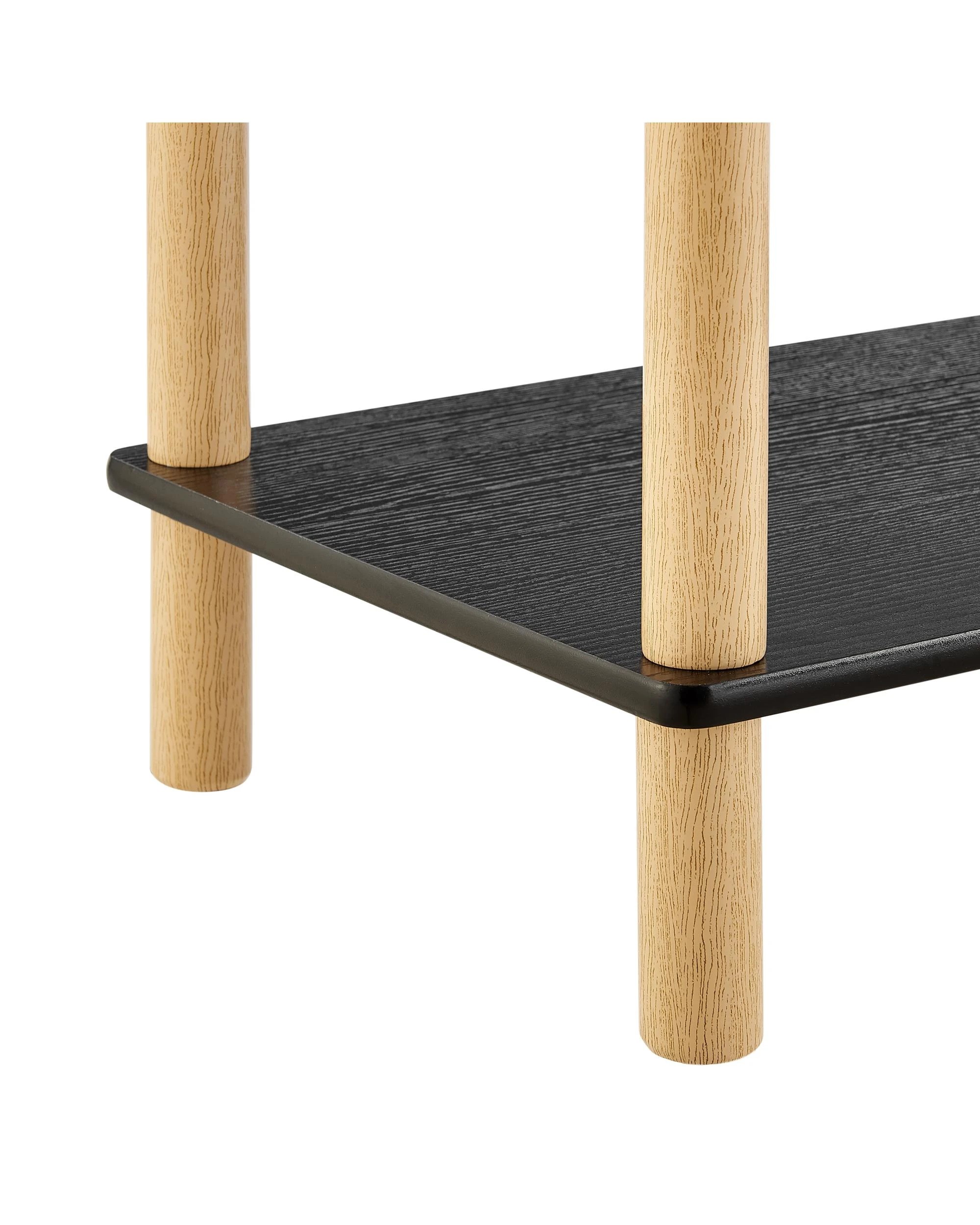 8 Kodu Open Shelf Unit Shelving Display Rectangular 5 Levels Black and Oak, 8 of 10