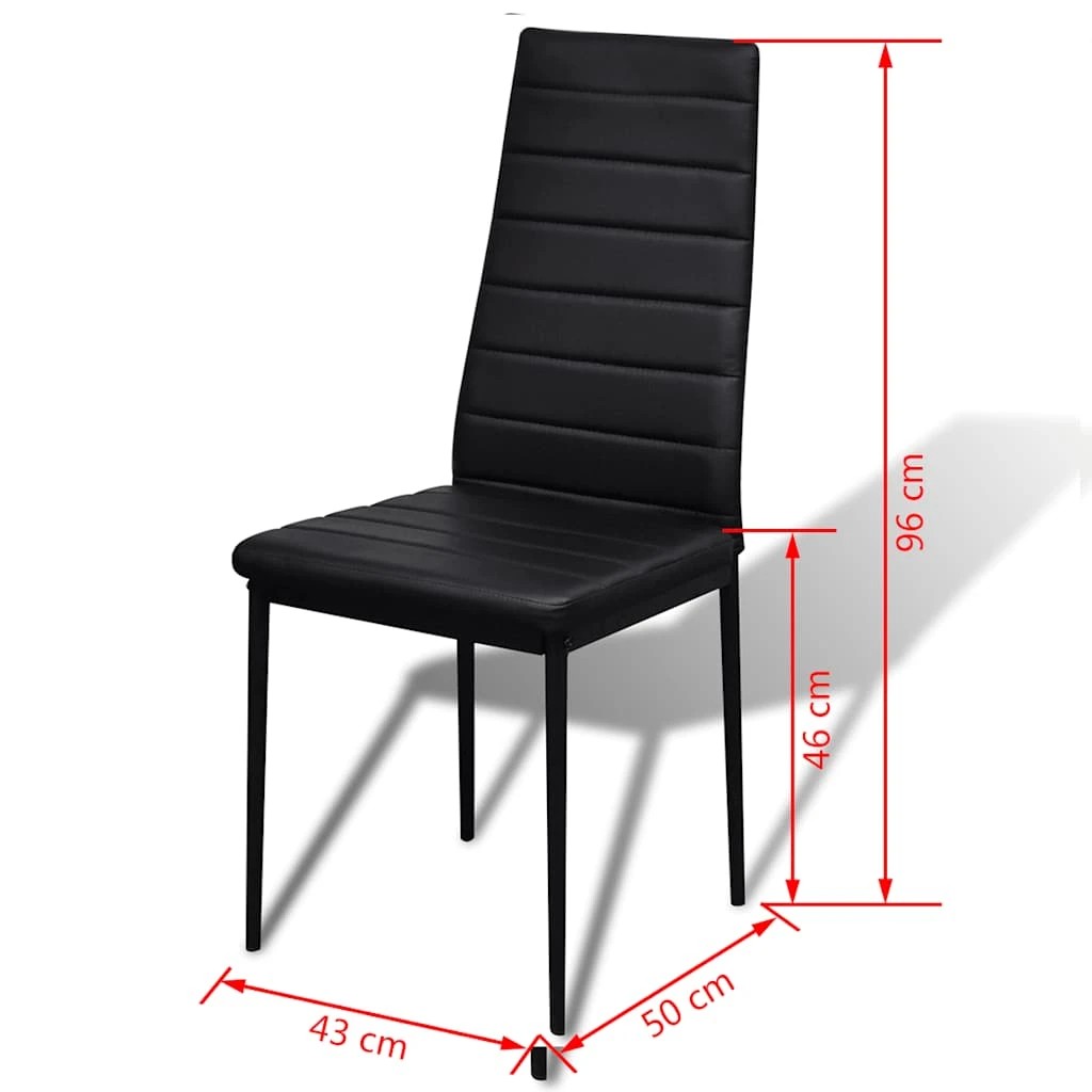 4 Vidaxl Dining Set Dining Table And Chair - Black, 4 of 5