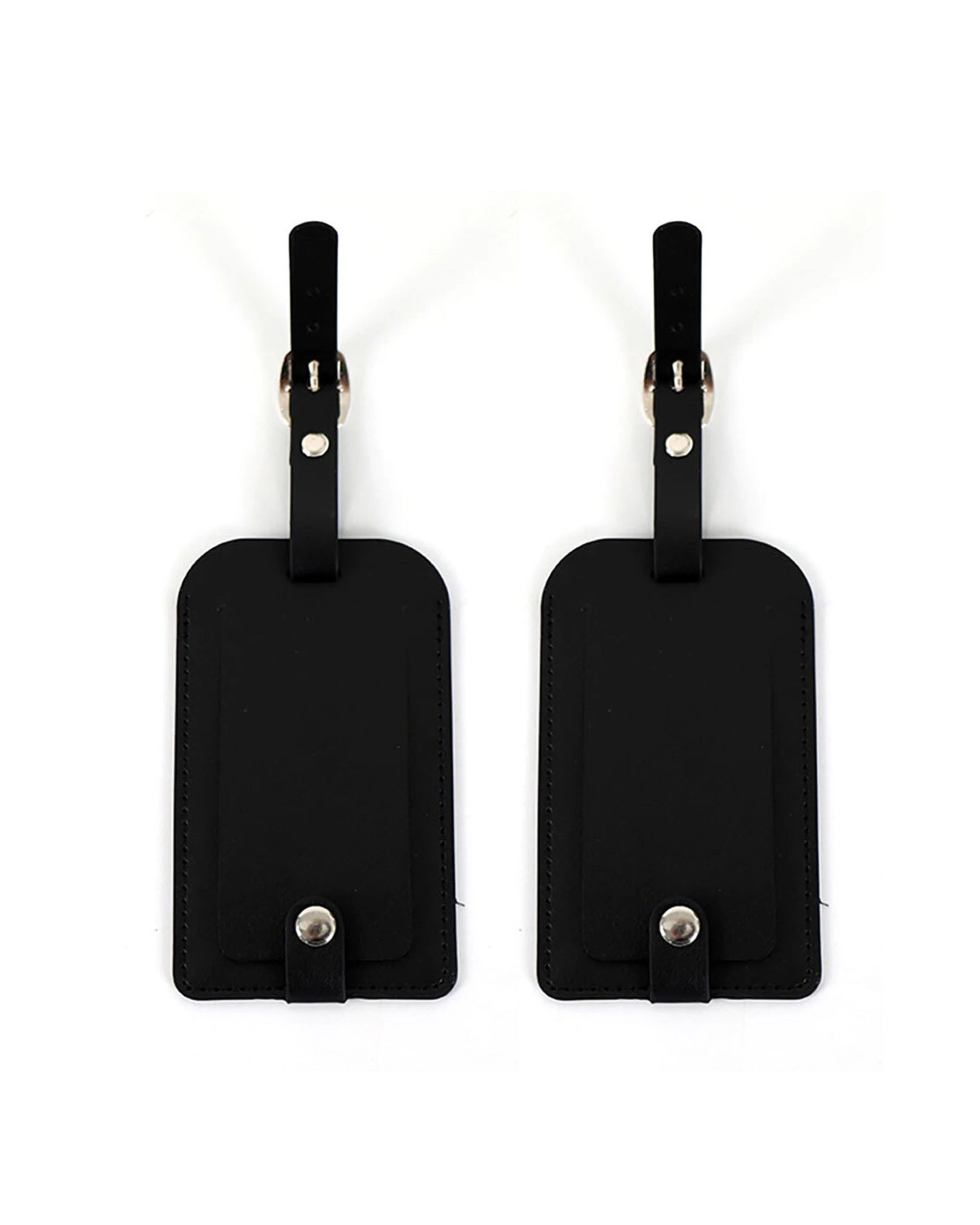 1 Tosca 2Pk Pu Luggage Bag Suitcase Name/Address Tag - Black, 1 of 3