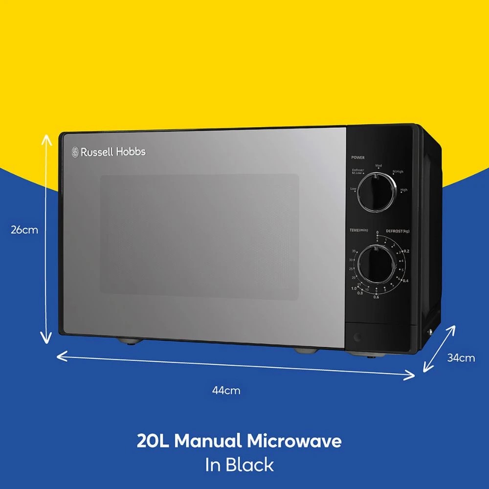4 Russell Hobbs Compact 20L Microwave Black, 4 of 8