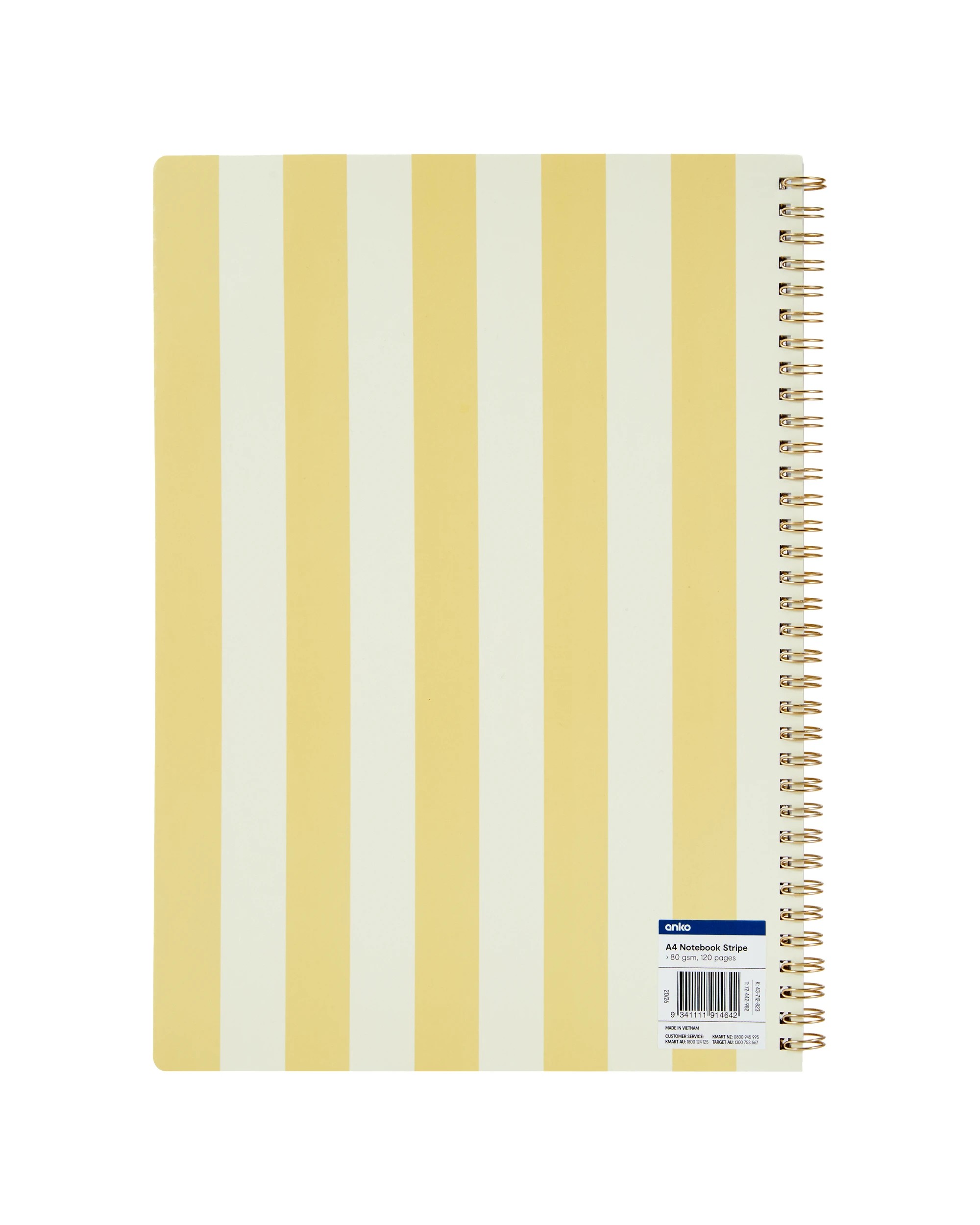 4 A4 Spiral Notebook 120 Pages Stripe, 4 of 4