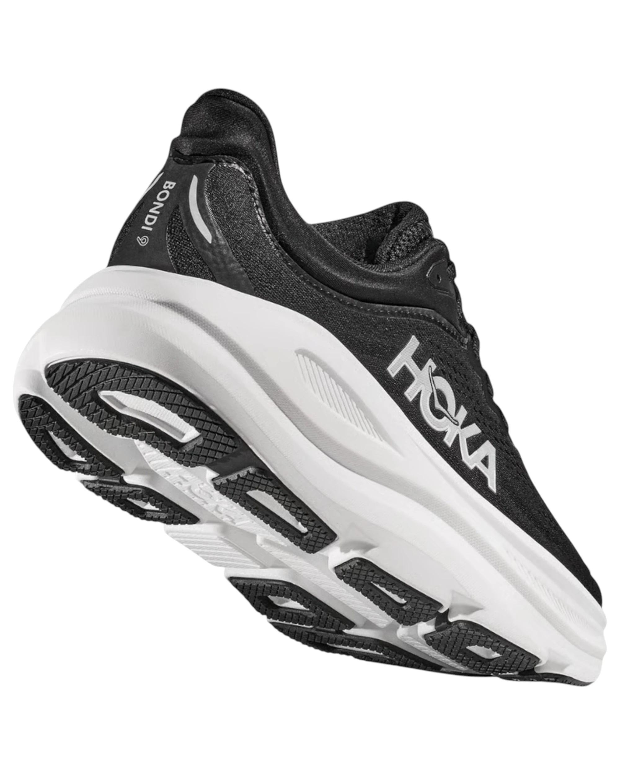 7 Hoka Womens Bondi 9 Athletic Running Shoes BLACK/WHITE, 7 of 8