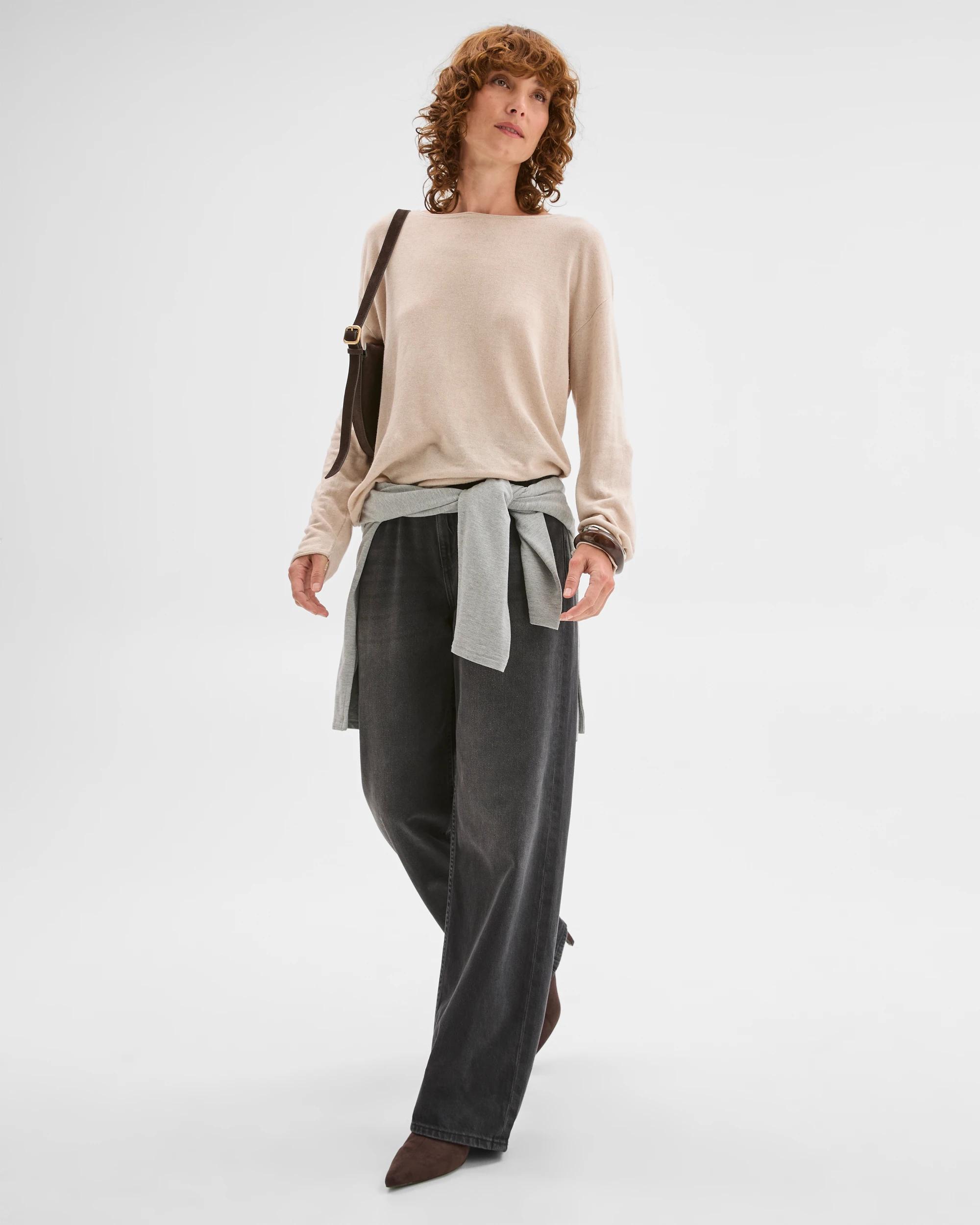 2 Target Woman Linen Blend Long Sleeve Lightweight Jumper OATMEAL MELANGE, 2 of 7