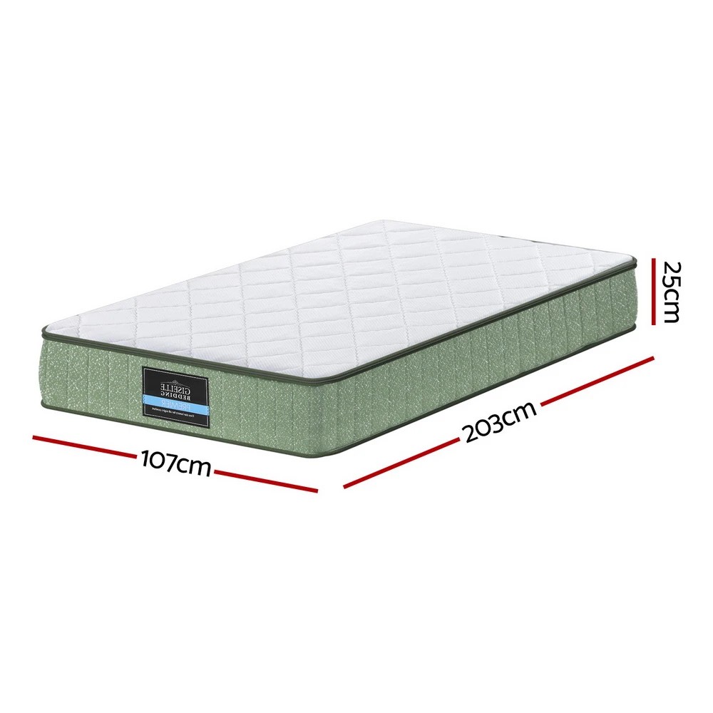 2 Giselle 25cm Memory Foam Mattress Dual Layer Zipper Cover Cool Charcoal Foam Mattresses - King Single Bed - Green, 2 of 10