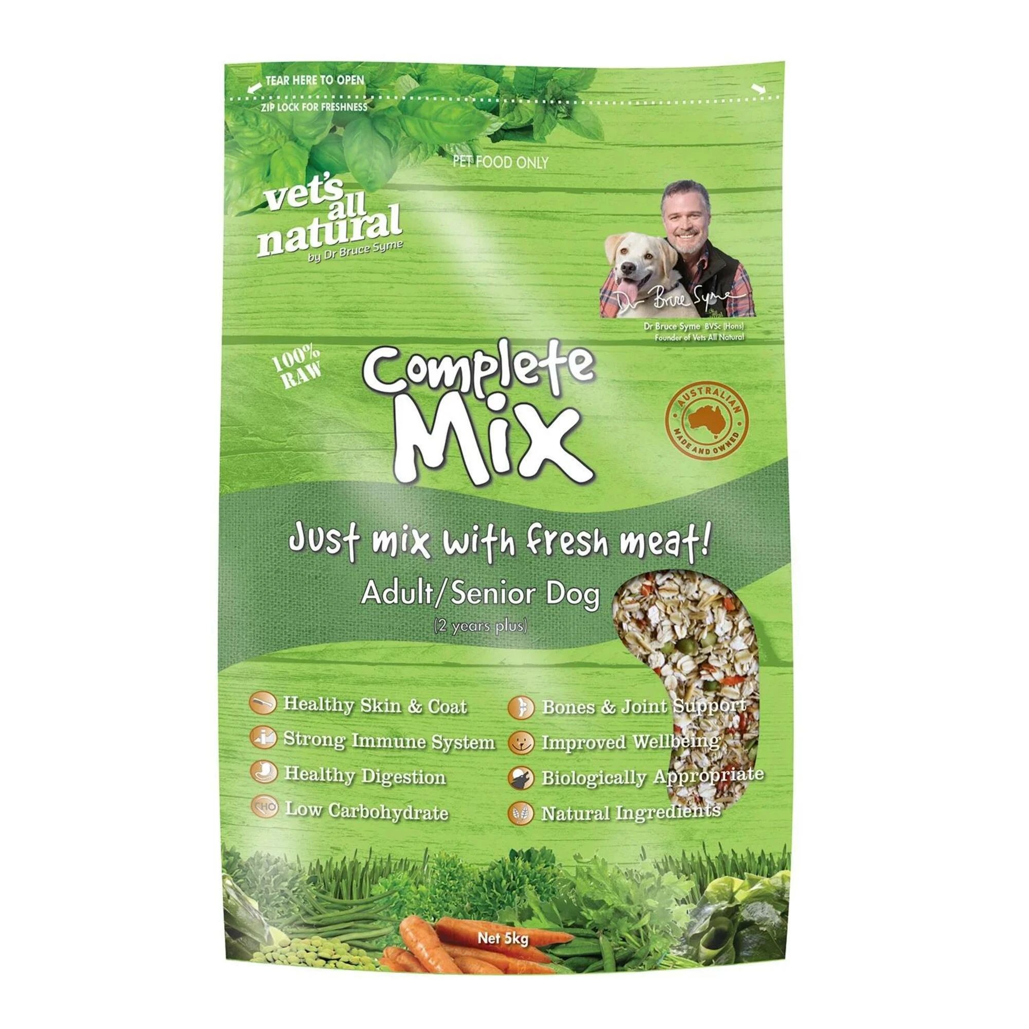 1 Vets All Natural Complete Mix Adult & Senior Dry Dog Food - 5kg, 1 of 1