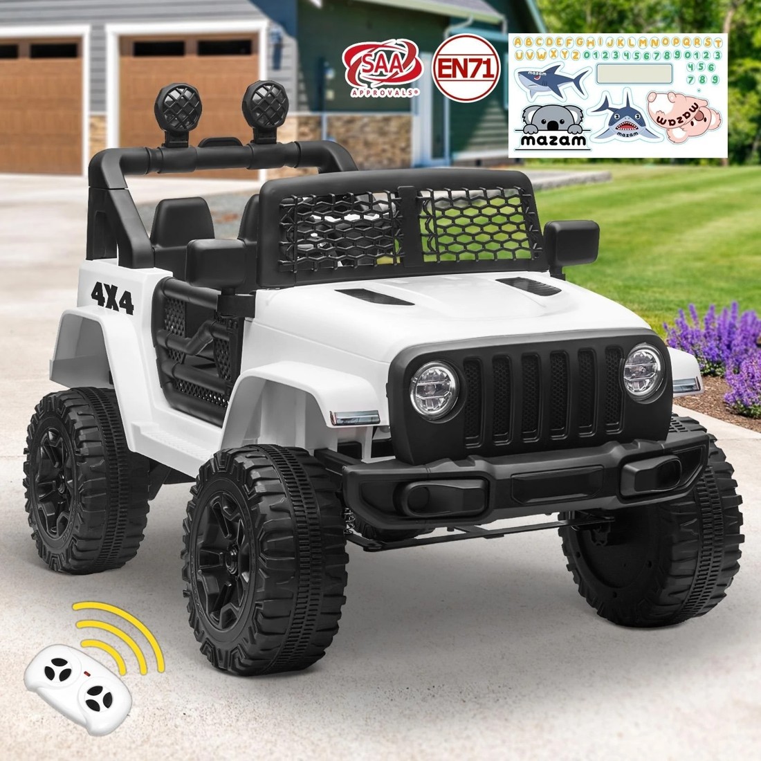 2 Mazam Kids Ride On Car Electric Toys Jeep 12v Remote Vehicle Car Gift
 - White, 2 of 10