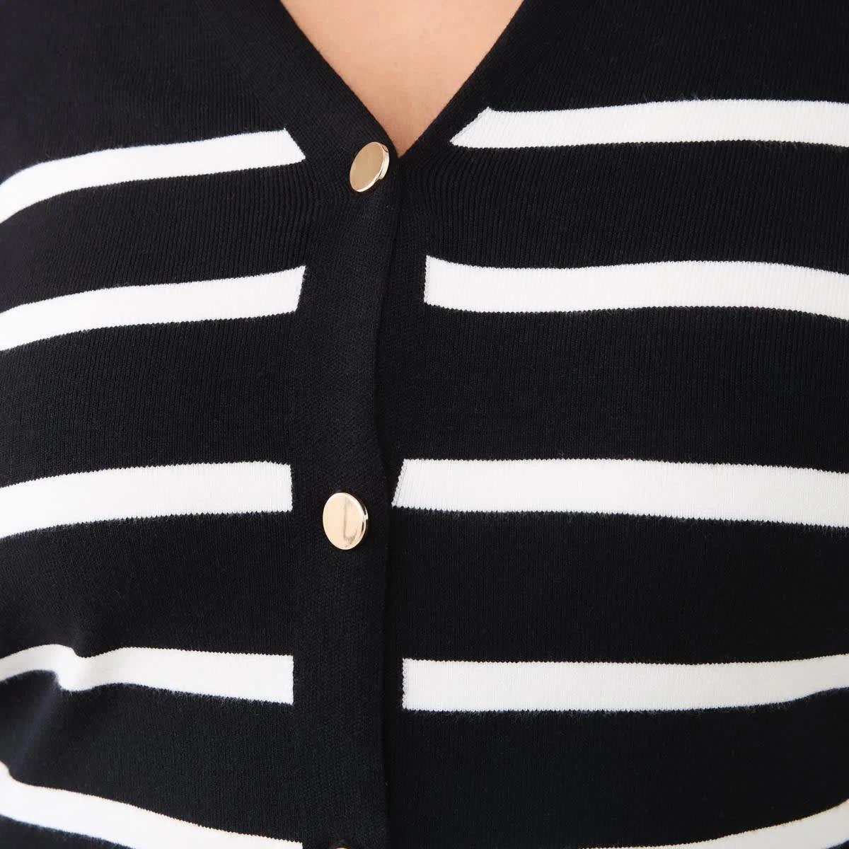 5 Curve Stripe Cardigan BLACK AND WHITE STRIPE, 5 of 5