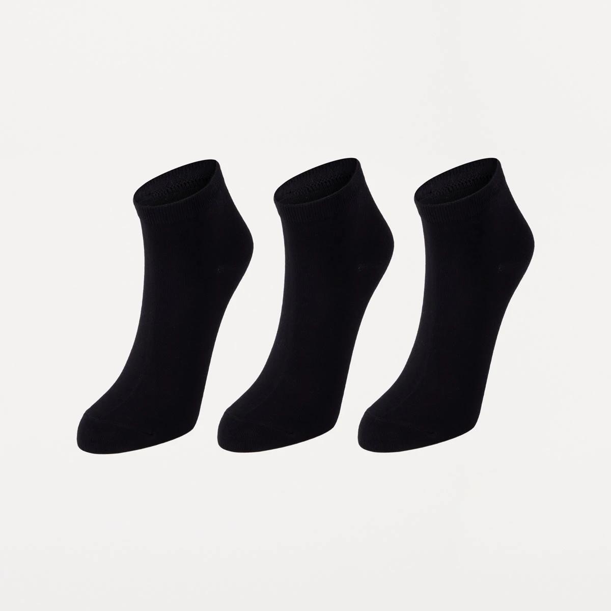 1 3 Pack Bamboo Anklet Socks BLACK, 1 of 3