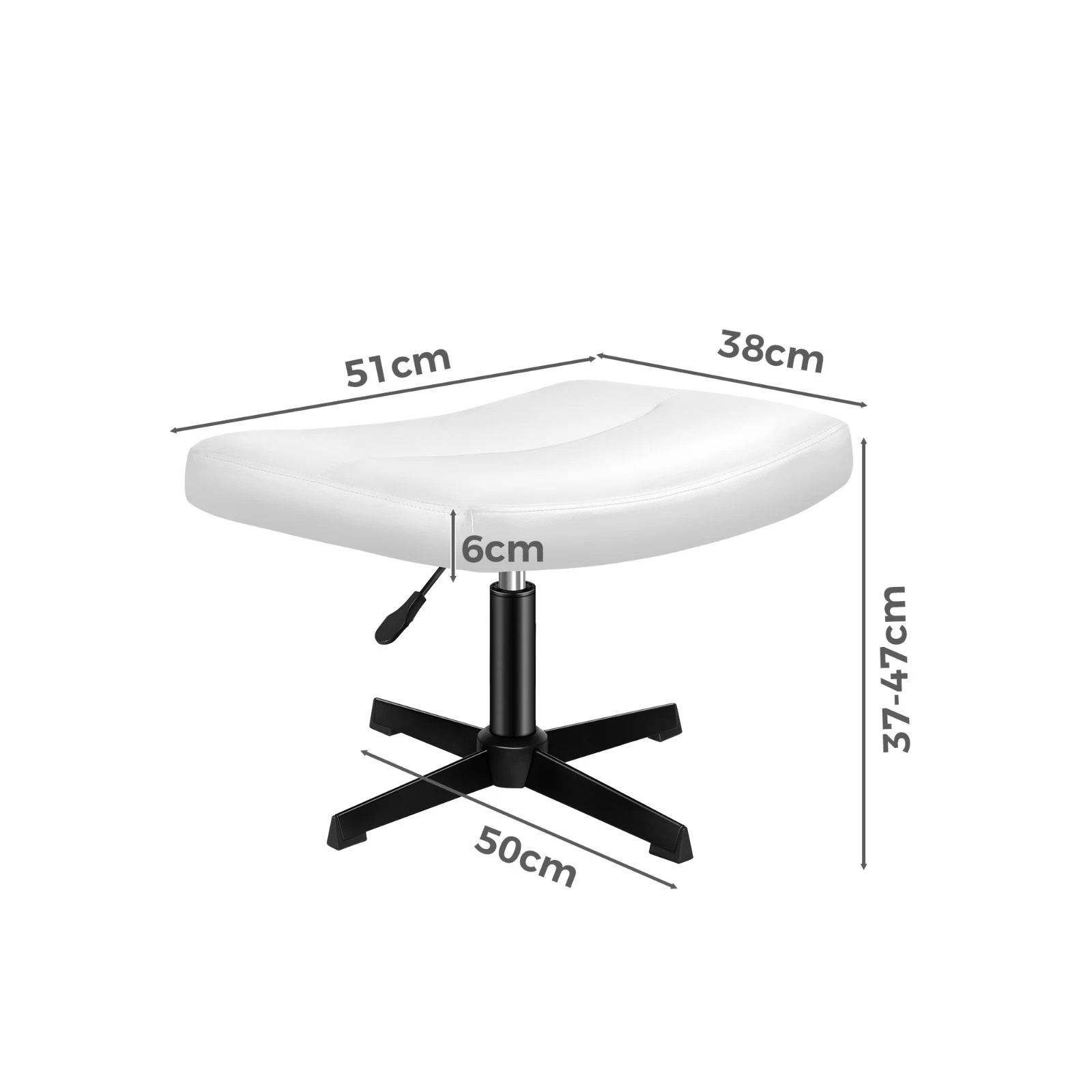 6 Alfordson Office Chair Computer Executive Seat Work Ottoman PU Leather - White, 6 of 10