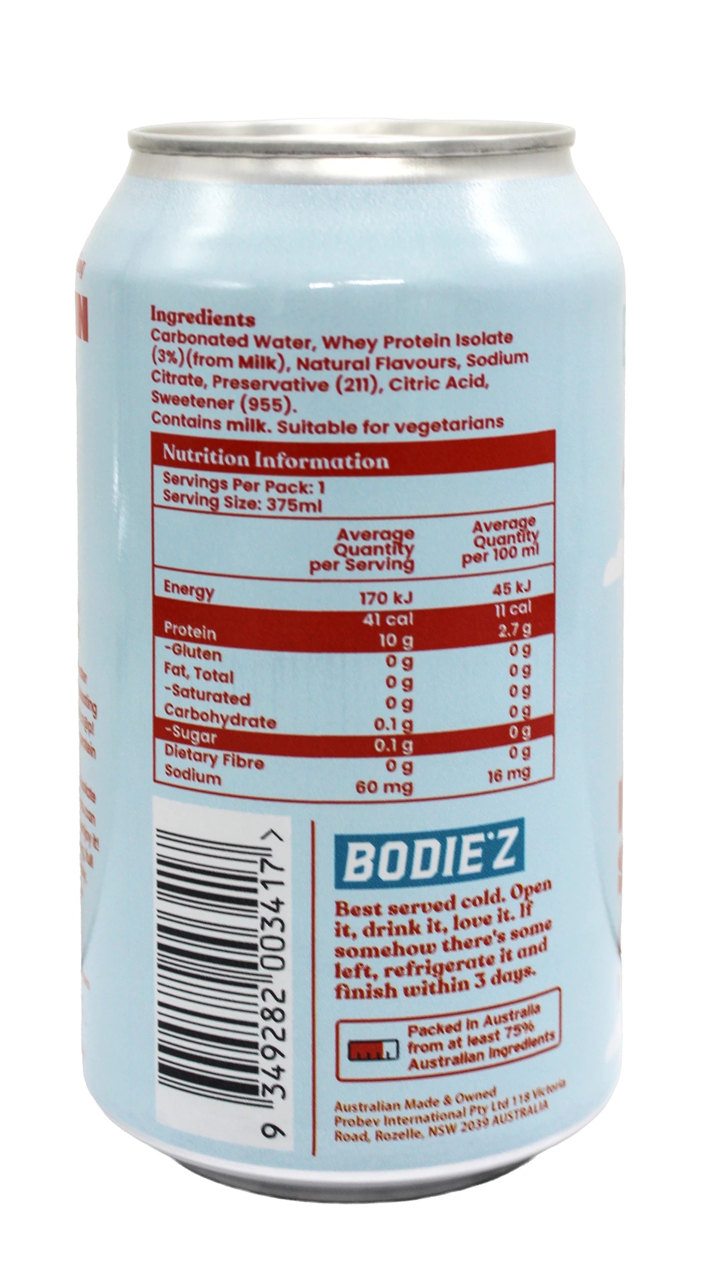 2 Bodiez Protein Cola Lemon Splash Flavour Drink 375ml, 2 of 3