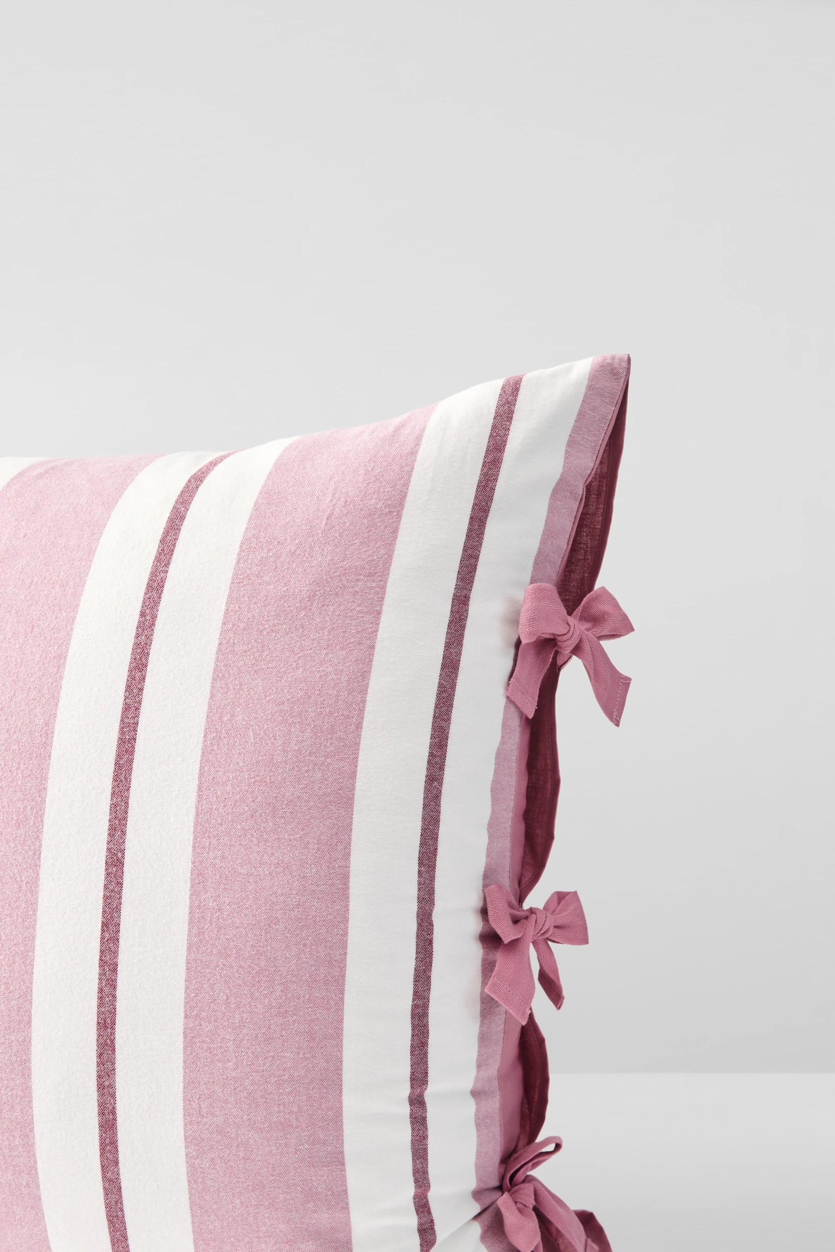 2 Target Peyton Australian Cotton Herringbone Stripe European Pillowcase - Queen Bed - Pink, 2 of 4