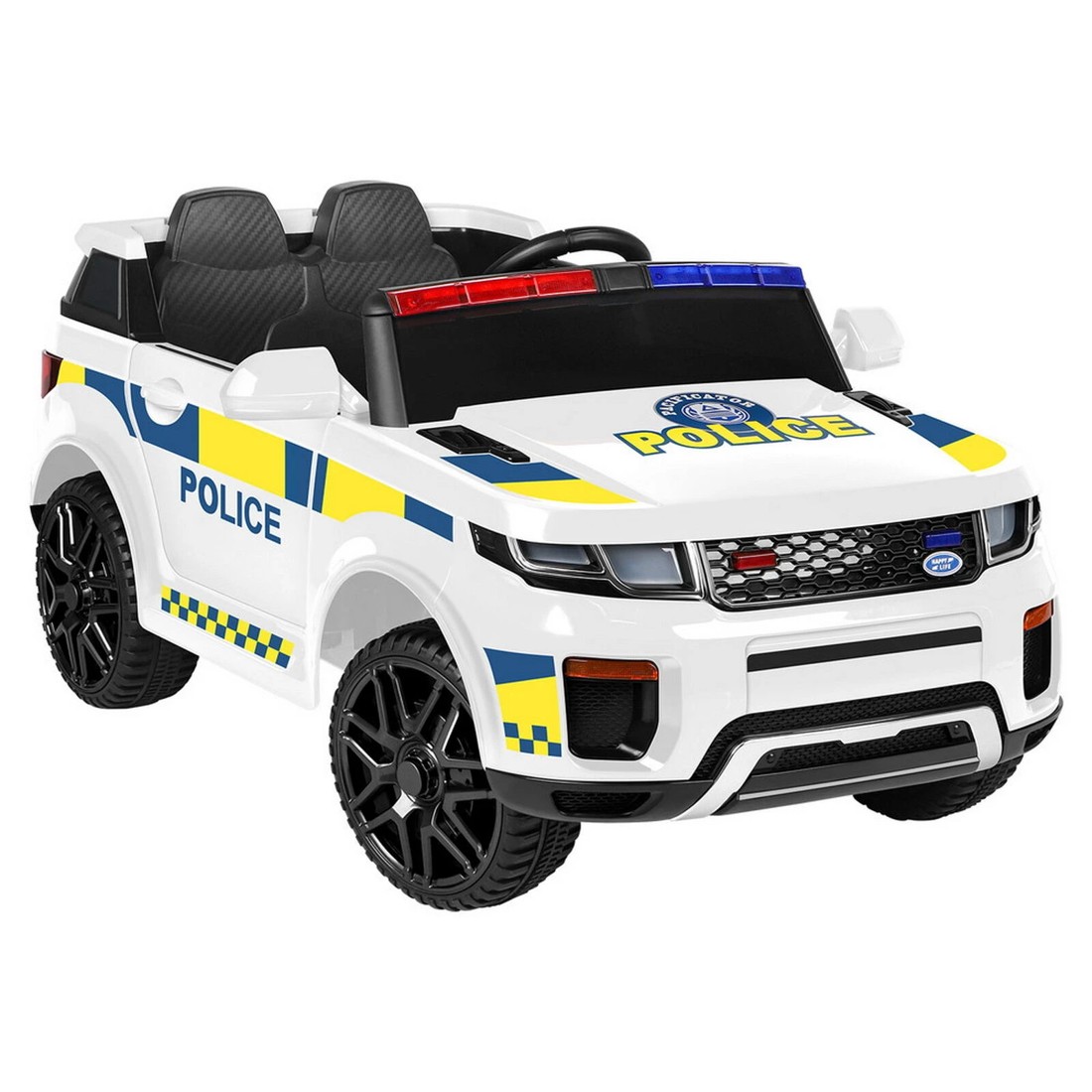 1 Alfordson Kids Police Ride On Car 12V Electric Toy Patrol Remote Control - White, 1 of 10