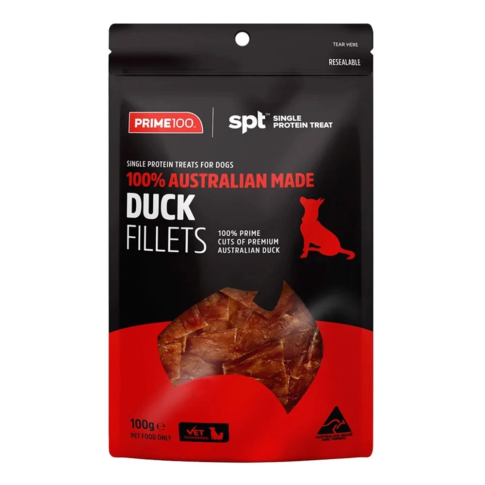 1 Prime100 Spt Single Protein Duck Fillets Treats For Dogs 100gm 1 Pack, 1 of 1
