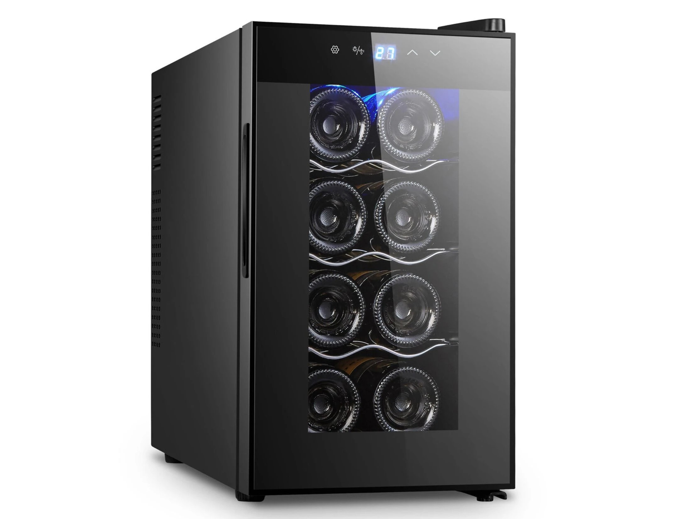 1 Lenoxx 8 Bottle Thermoelectric Wine Fridge, 65W, UV Protected Glass Door, Soft LED Illumination, 1 of 3