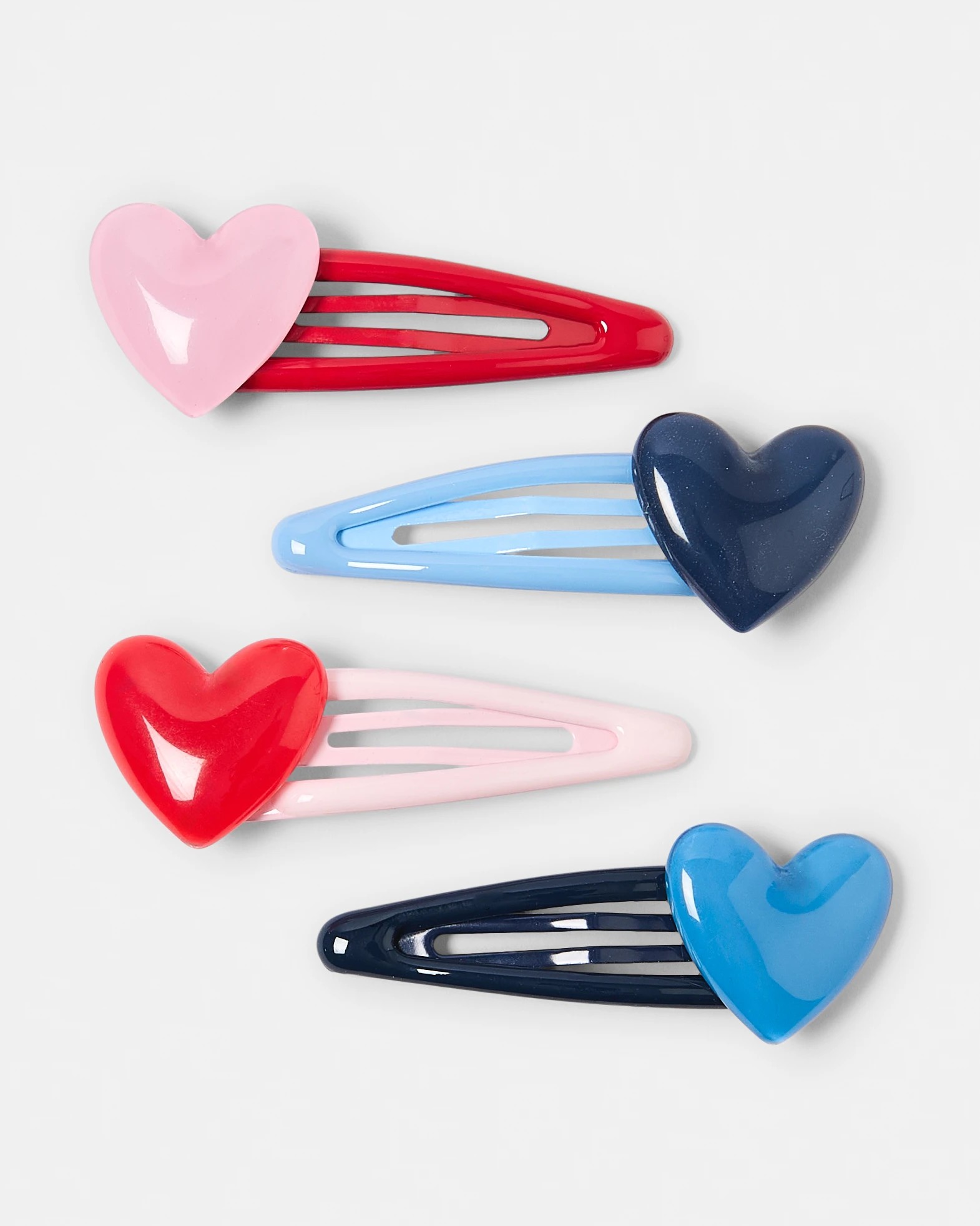 1 4 Pack Heart Snap Hair Clips, 1 of 3