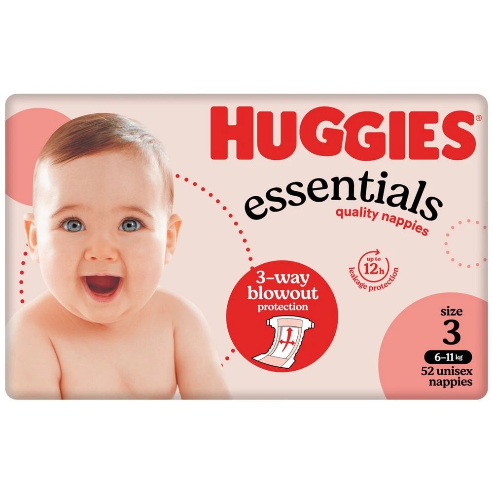 2 Huggies Essentials Nappies Crawler Size 3 52 Pack, 2 of 10