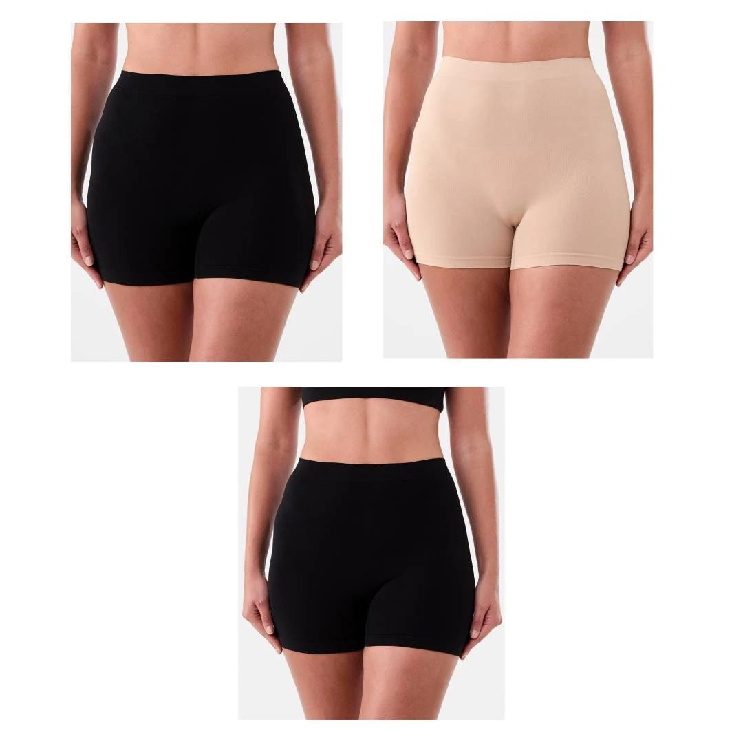 1 3 Pack Seamfree Boyshorts Blk Lf Blk, 1 of 5