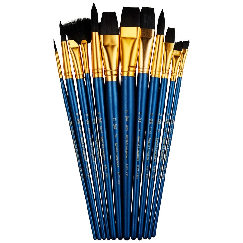 1 Royal & Langnickel Soft Black Paintbrush Set 12 Piece, 1 of 3