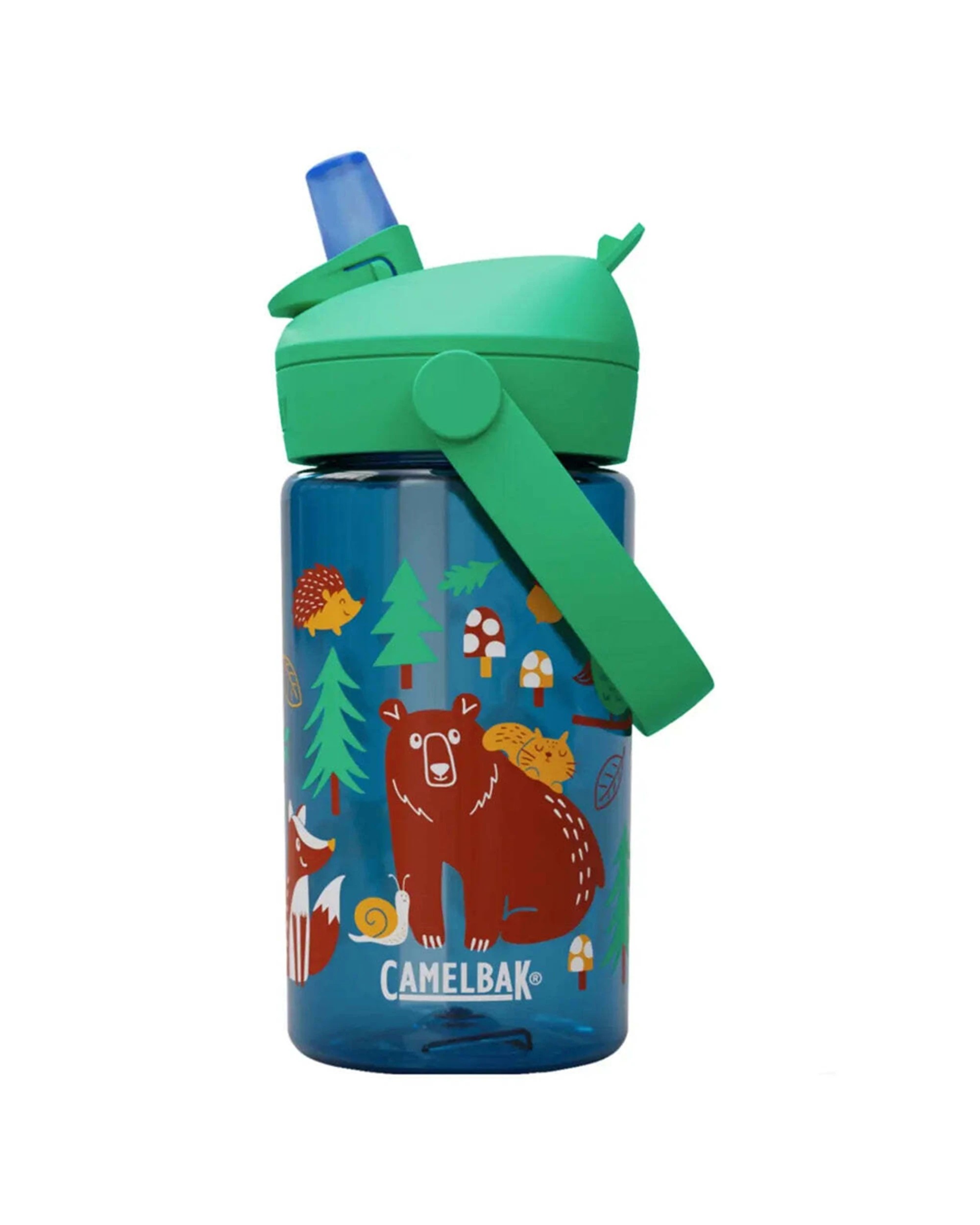 1 CamelBak Kids Thrive Flip Straw 400ml Drink Bottle Leakproof Friendly Forest - Blue, 1 of 4