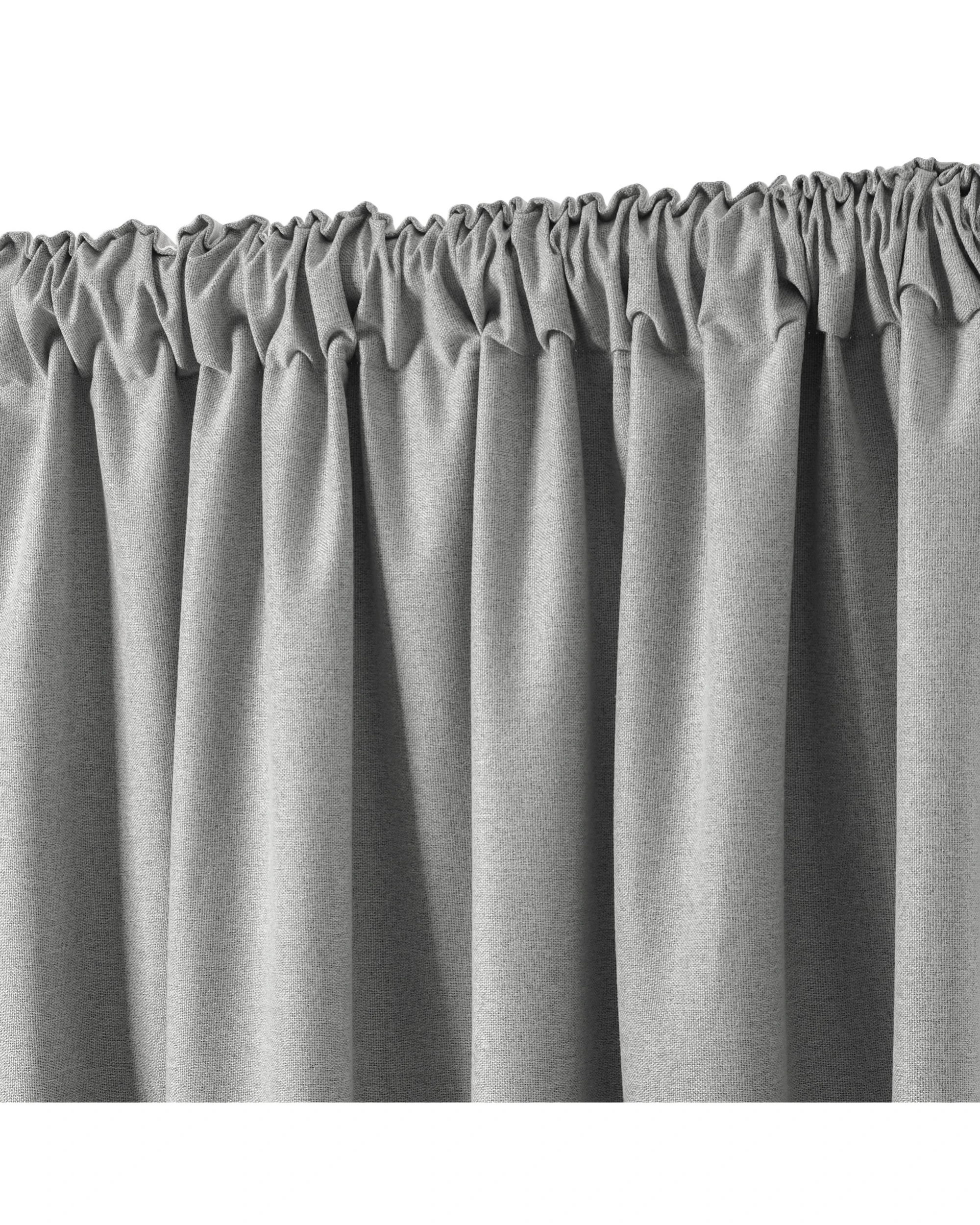 6 Cadence & Co. Bennett Faux Linen Blockout Multi Header Curtain Twin Pack 90x223cm - Steel, 6 of 8
