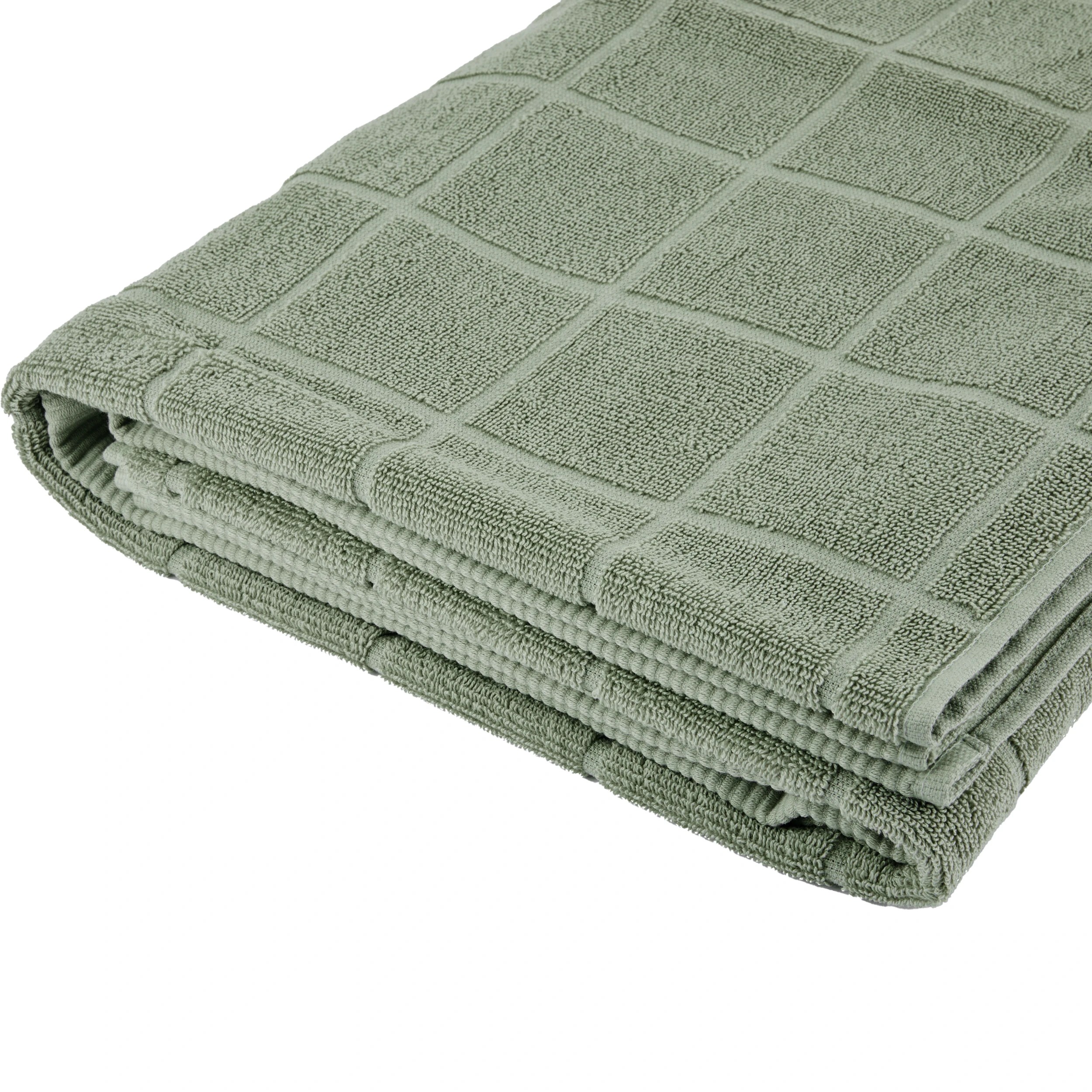 4 Cotton Grid Mega Towel - Sage, 4 of 5