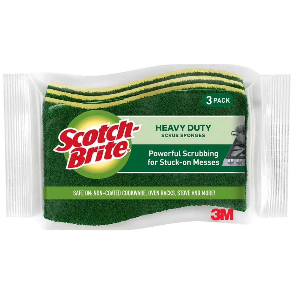 1 Scotch-Brite Heavy Duty Scrub Sponges 3 Pack, 1 of 1