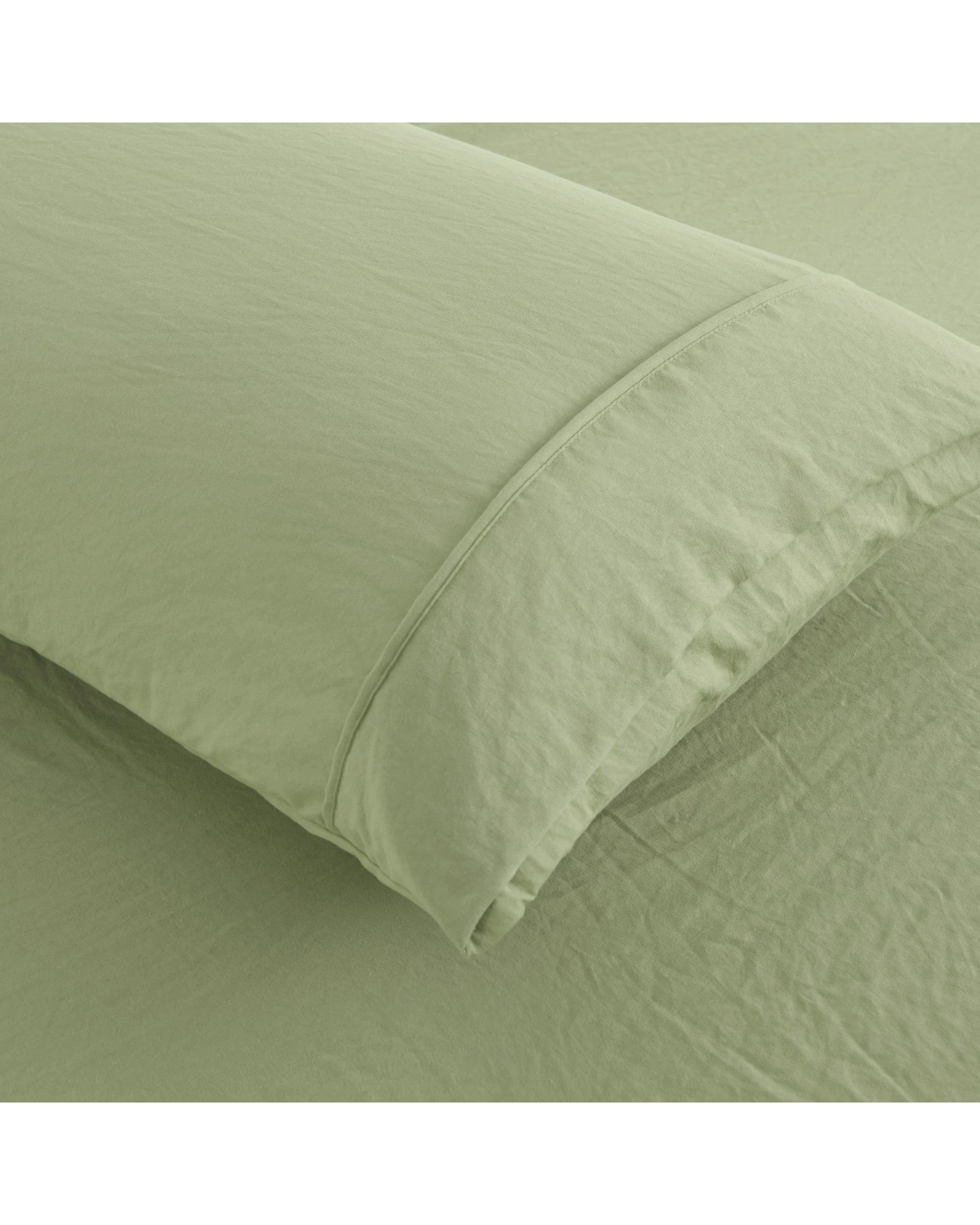 5 Dreamaker Superfine Washed Microfibre Combo Fitted Sheet Set - Super King Bed - Sage Green, 5 of 8