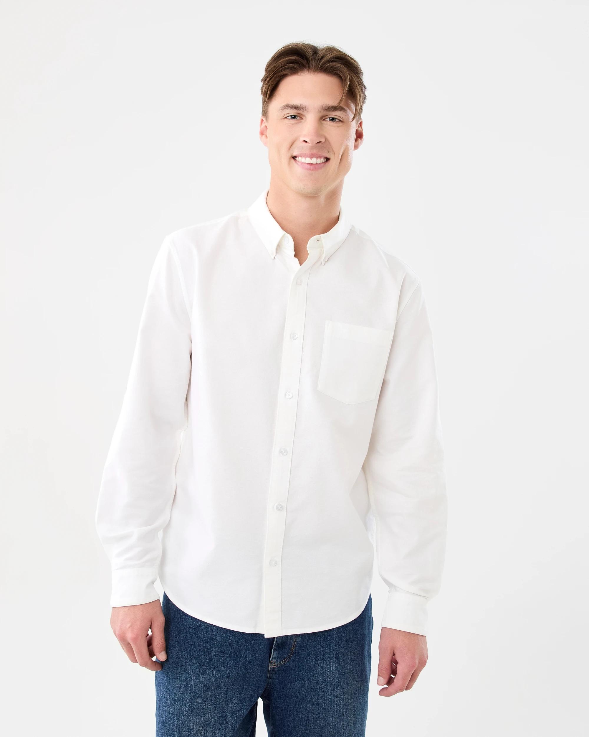 1 Long Sleeve Oxford Shirt White, 1 of 8