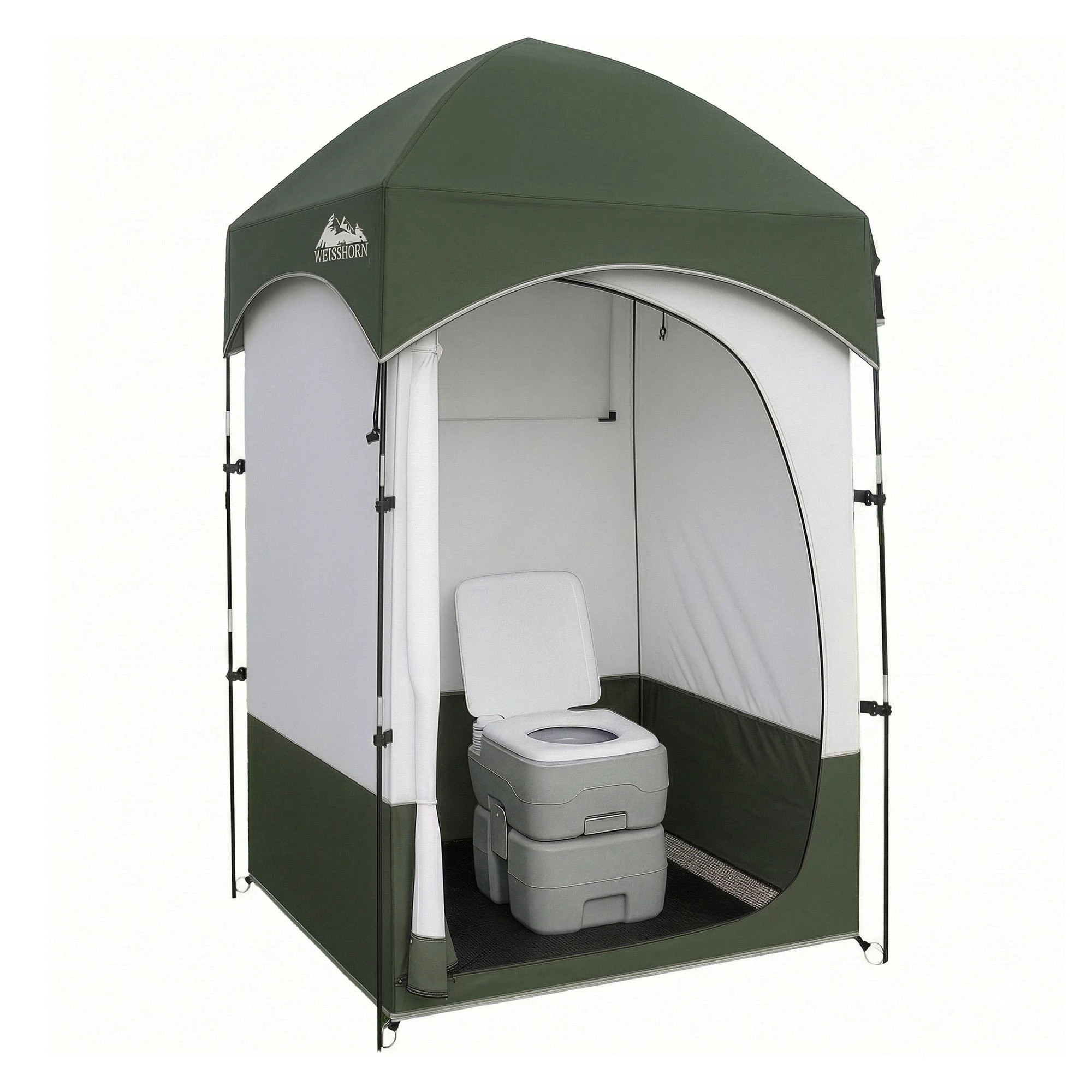 1 Weisshorn 20L Portable Camping Toilet Shower Tent Changing Room Outdoor Loo Set - Multi, 1 of 1