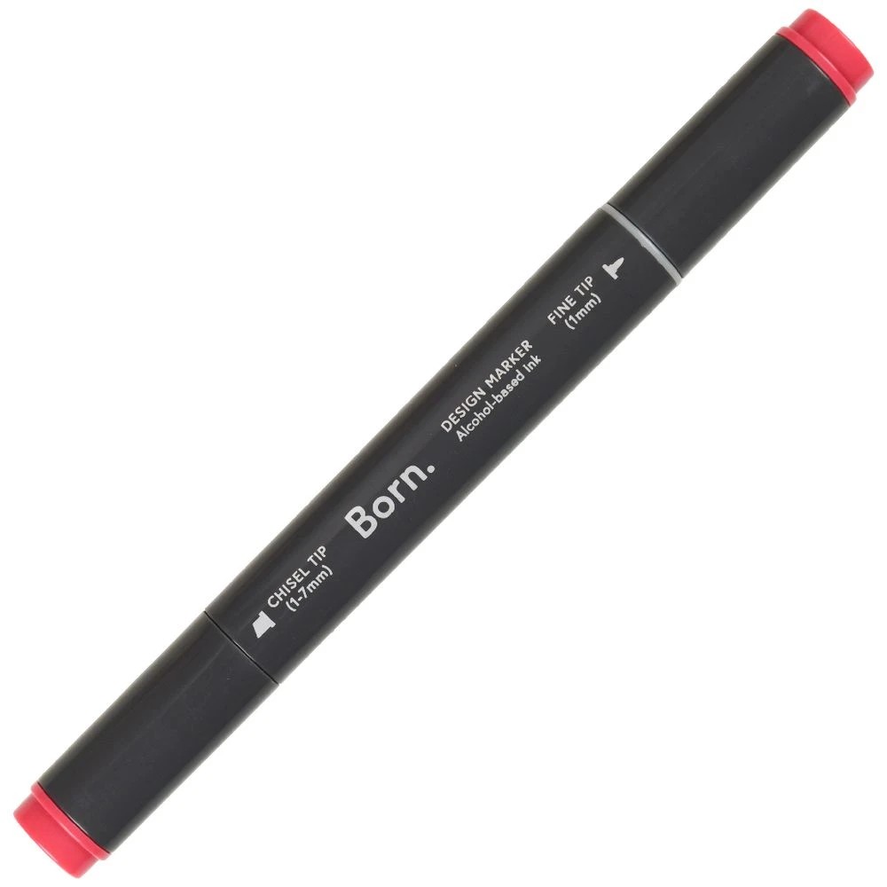 4 Born Professional Dual-Tip Artist Marker Deep Red R872, 4 of 4