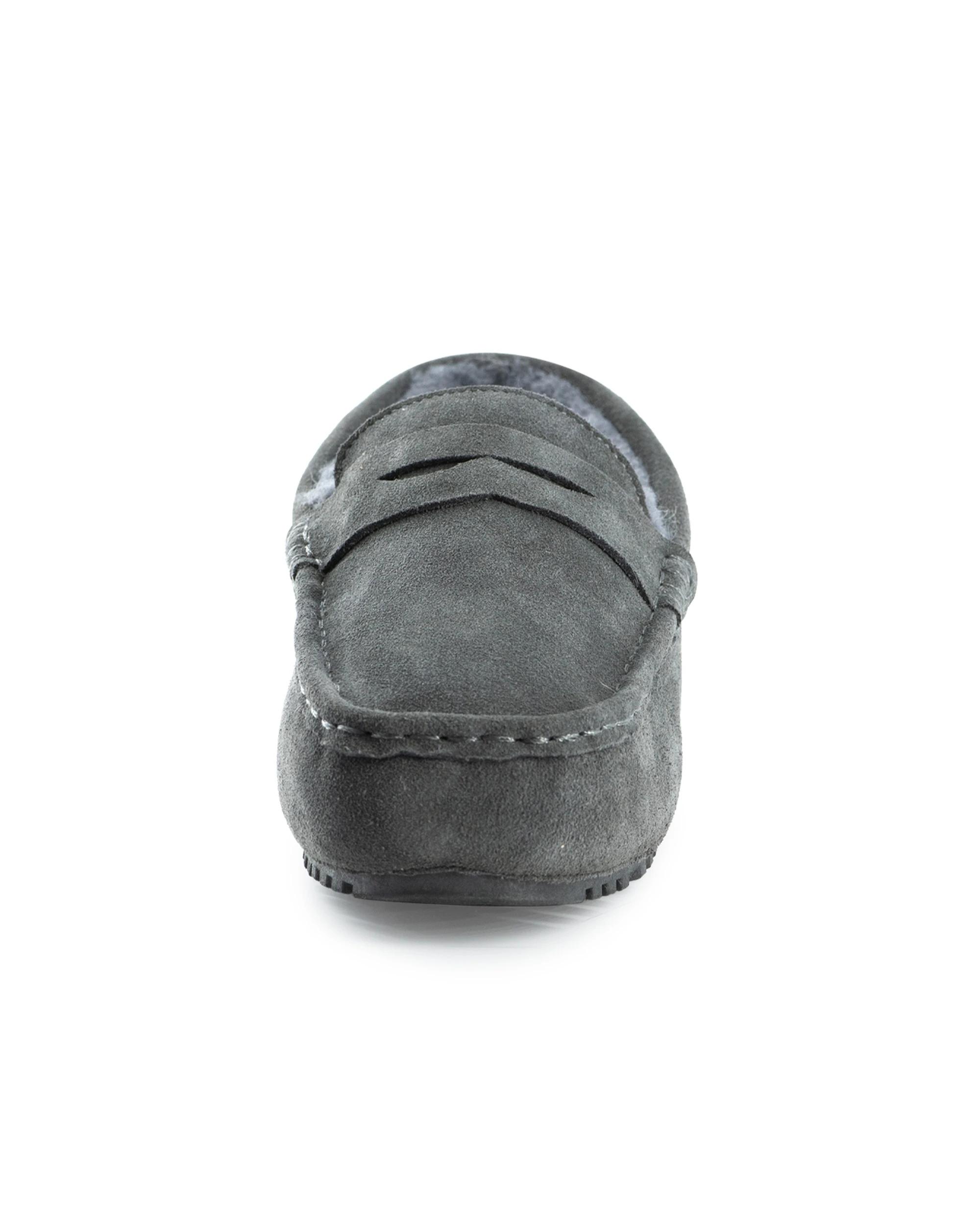 3 Aus Wooli Hand Stitched Unisex Sheepskin Moccasin - Terrigal GREY, 3 of 5