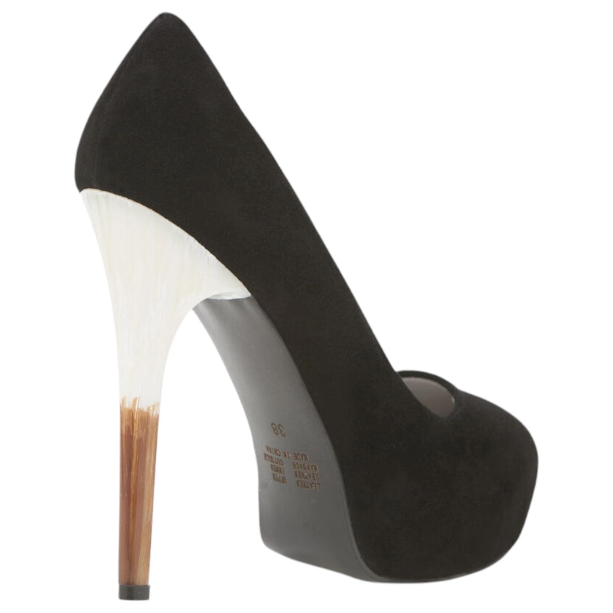 3 Zasel Womens Layla Suede Leather High Stiletto Heels Races Shoes BLACK, 3 of 3