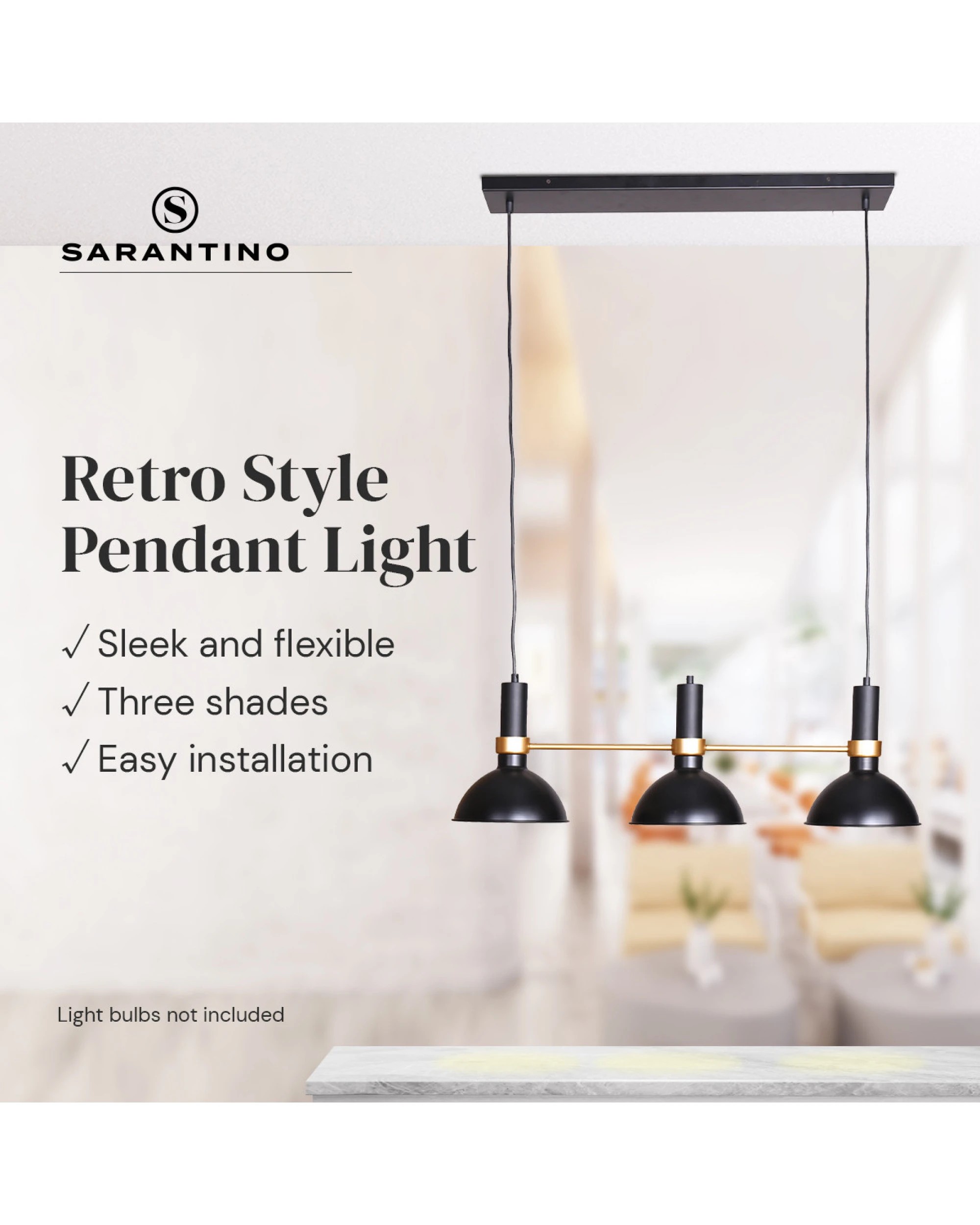 7 Sarantino 3-light Hanging Pendant Lamp, 7 of 10