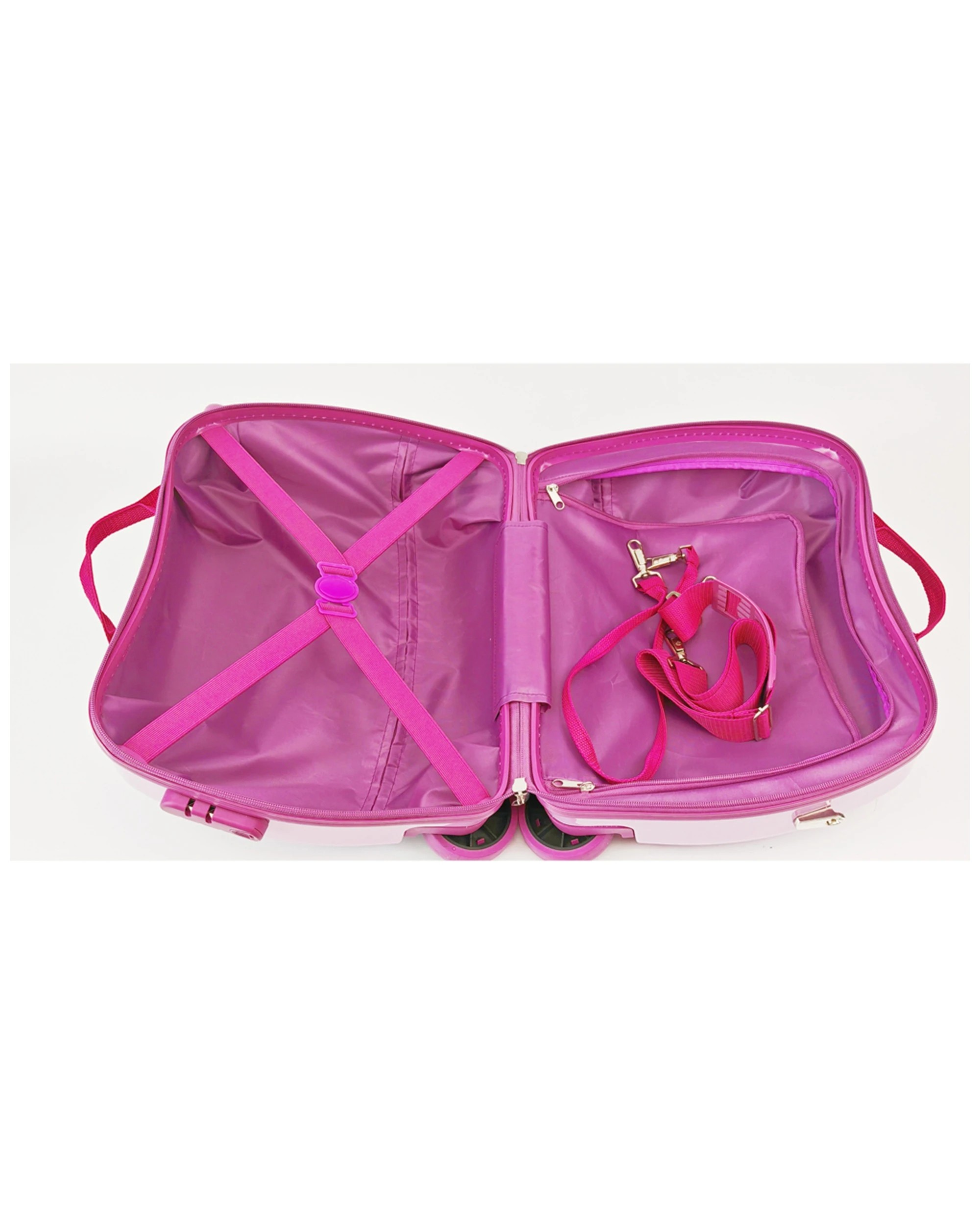 2 Disney Frozen Ride-On Trolley Case Kids Onboard Luggage Four Wheels Hard Shell - Pink, 2 of 4